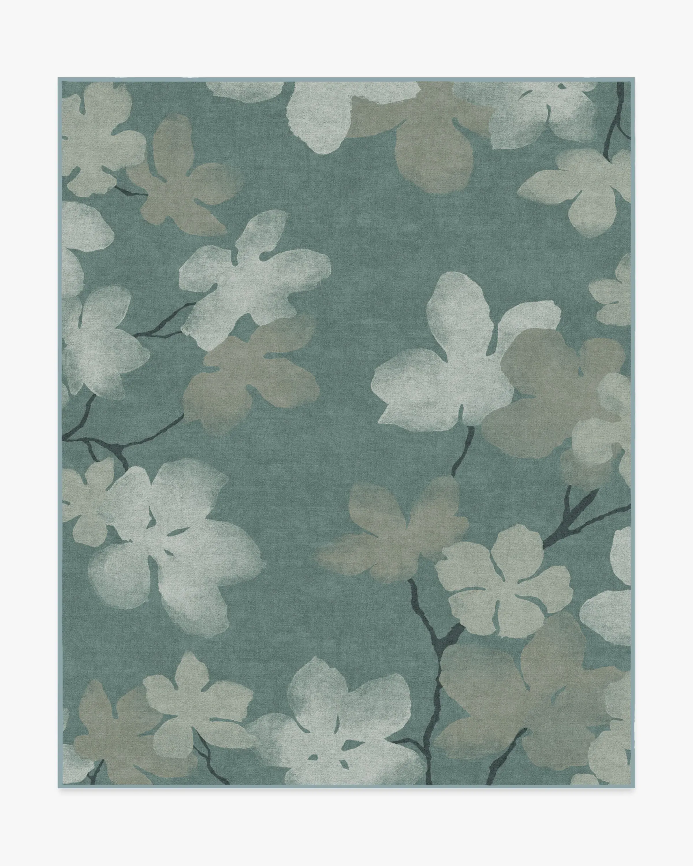 Large Area Rug Machine Washable - Teal