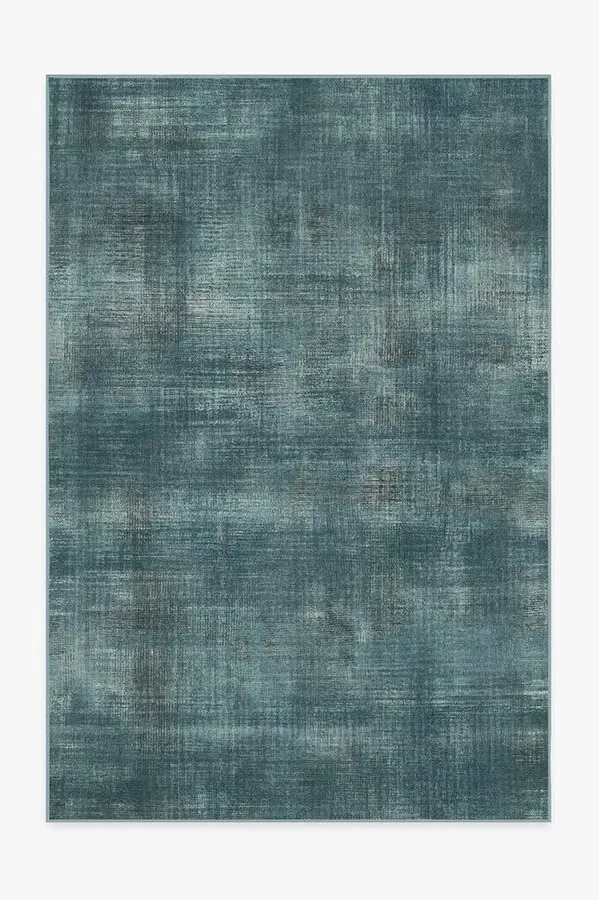 Large Area Rug Machine Washable - Teal Blue