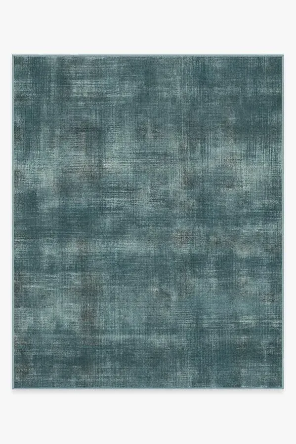 Large Area Rug Machine Washable - Teal Blue