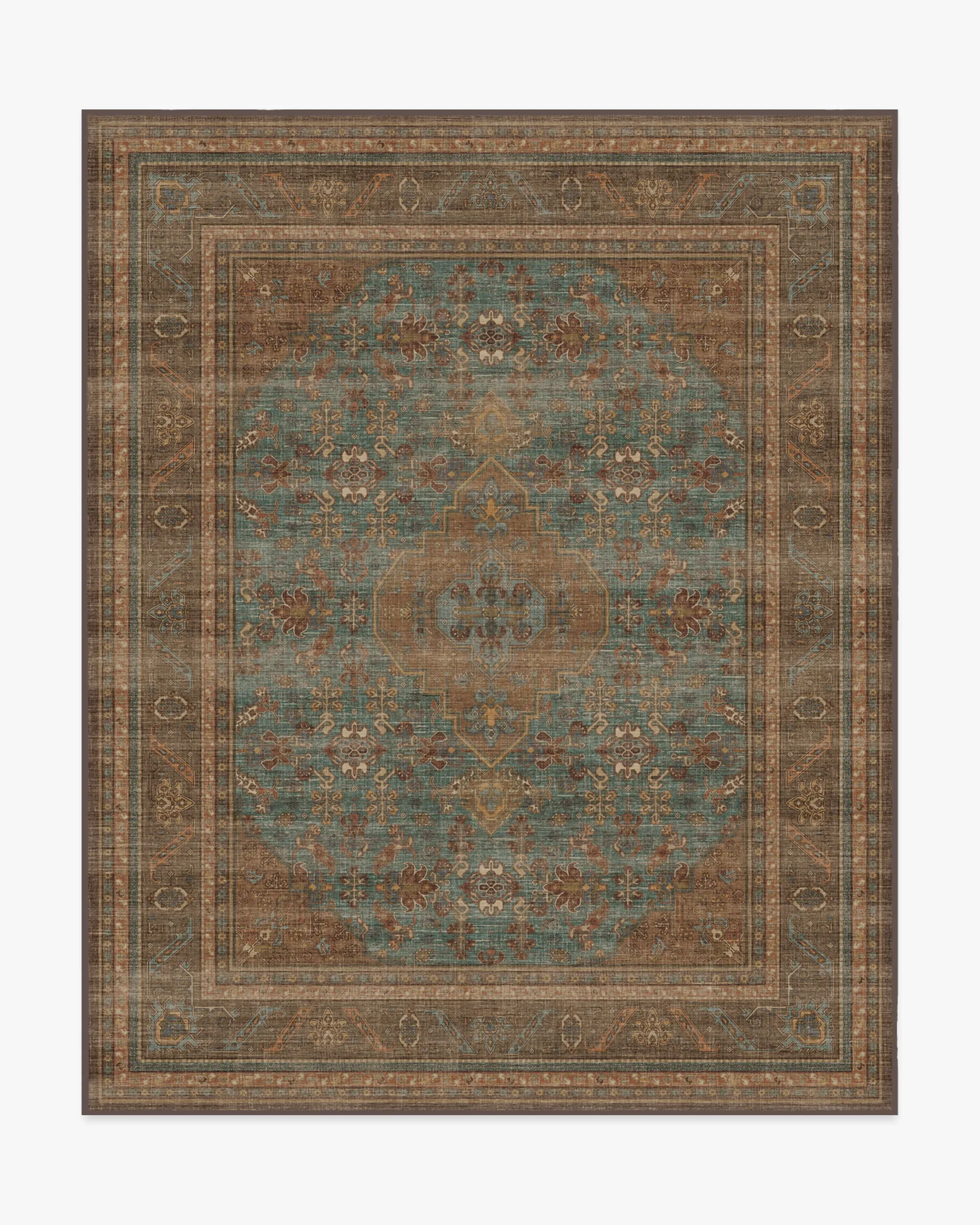 Large Area Rug Machine Washable - Teal Blue