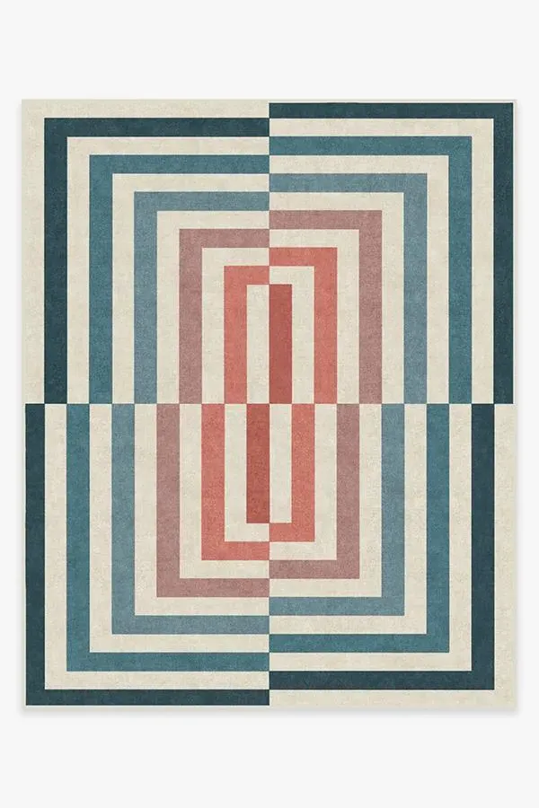 Large Area Rug Machine Washable - Teal