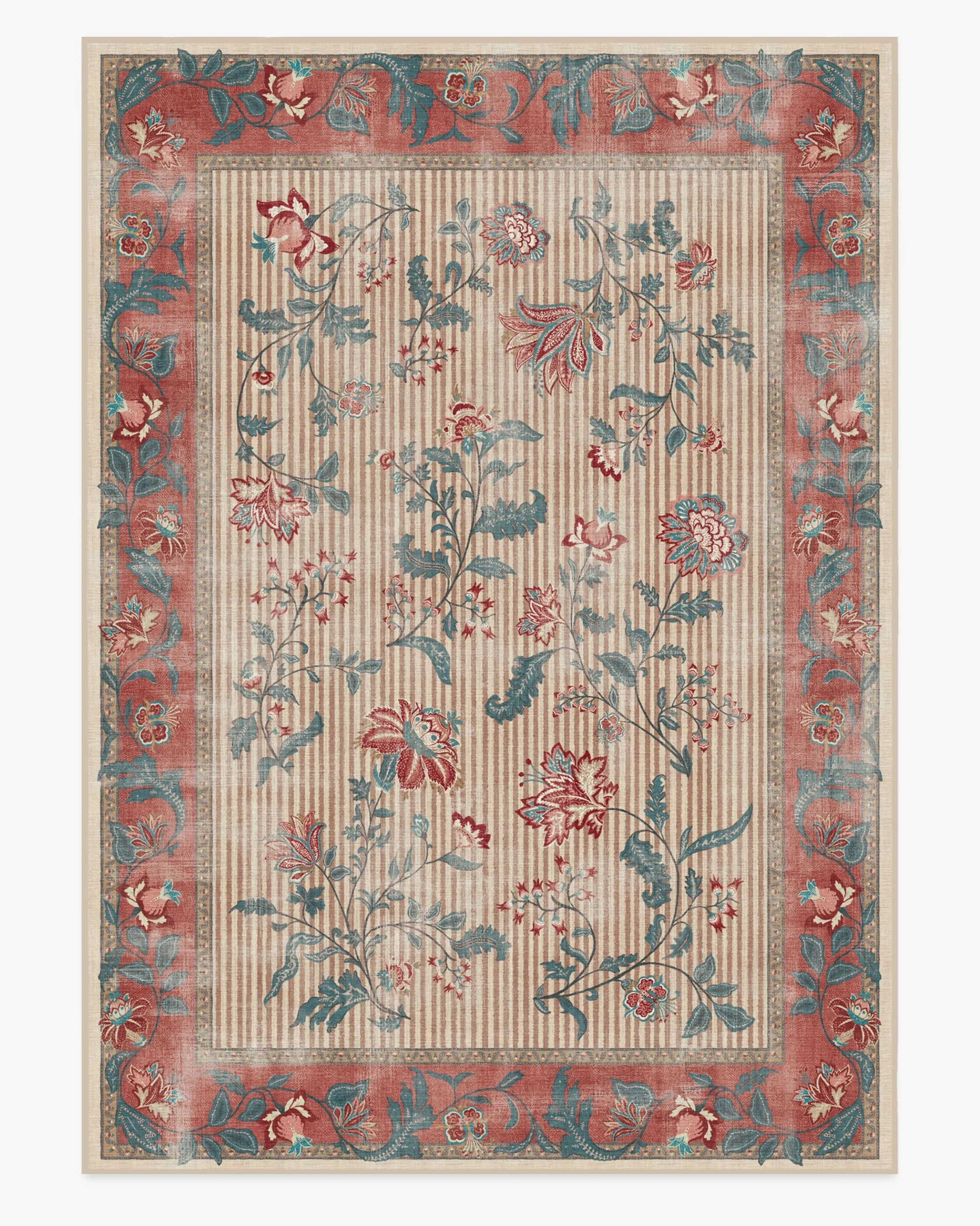 Large Area Rug Machine Washable - Teal