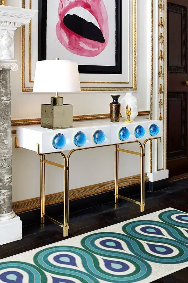 Large Area Rug Machine Washable - Teal