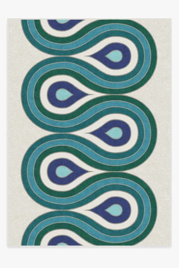 Large Area Rug Machine Washable - Teal
