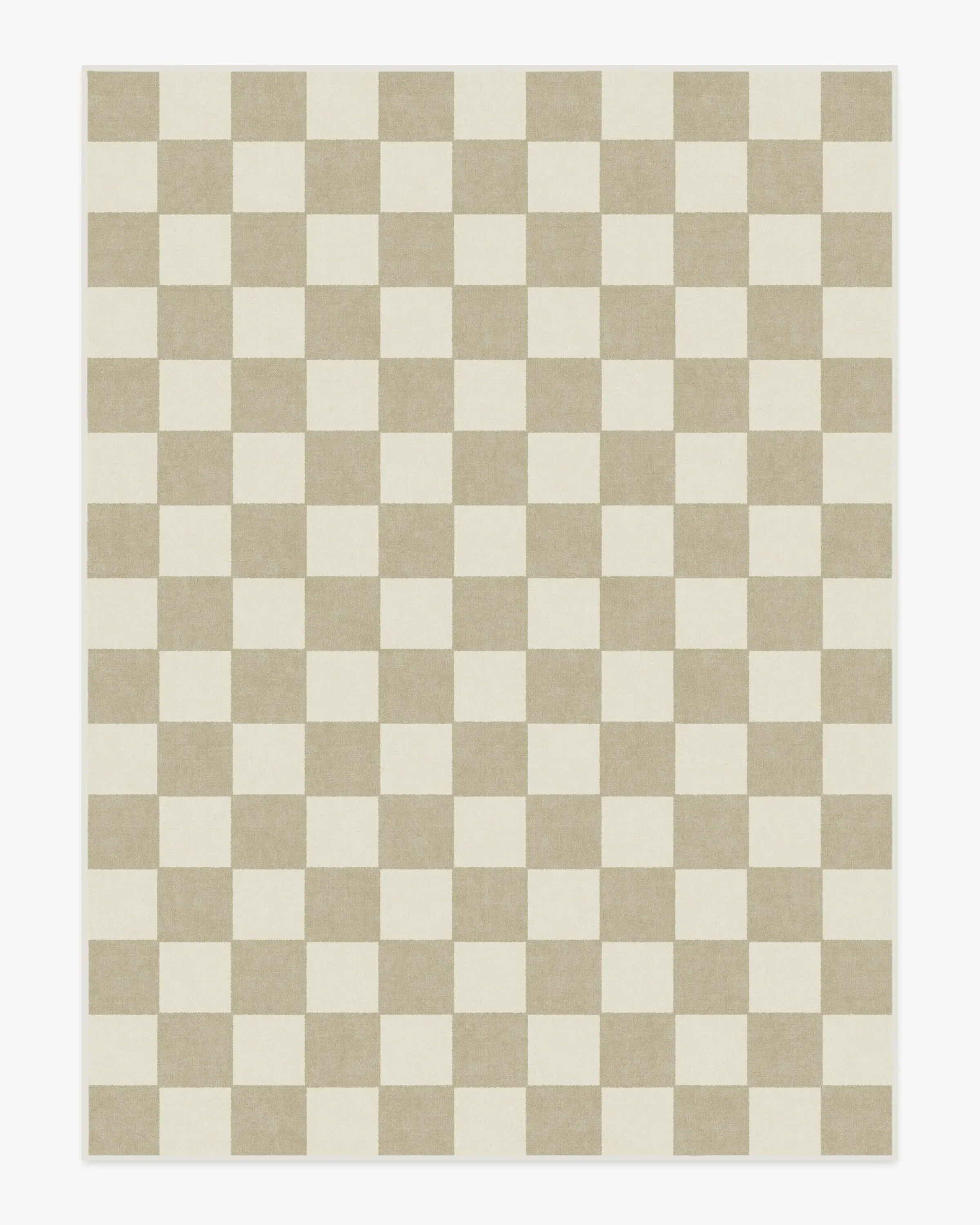 Large Checkered Rug Machine Washable - Stone