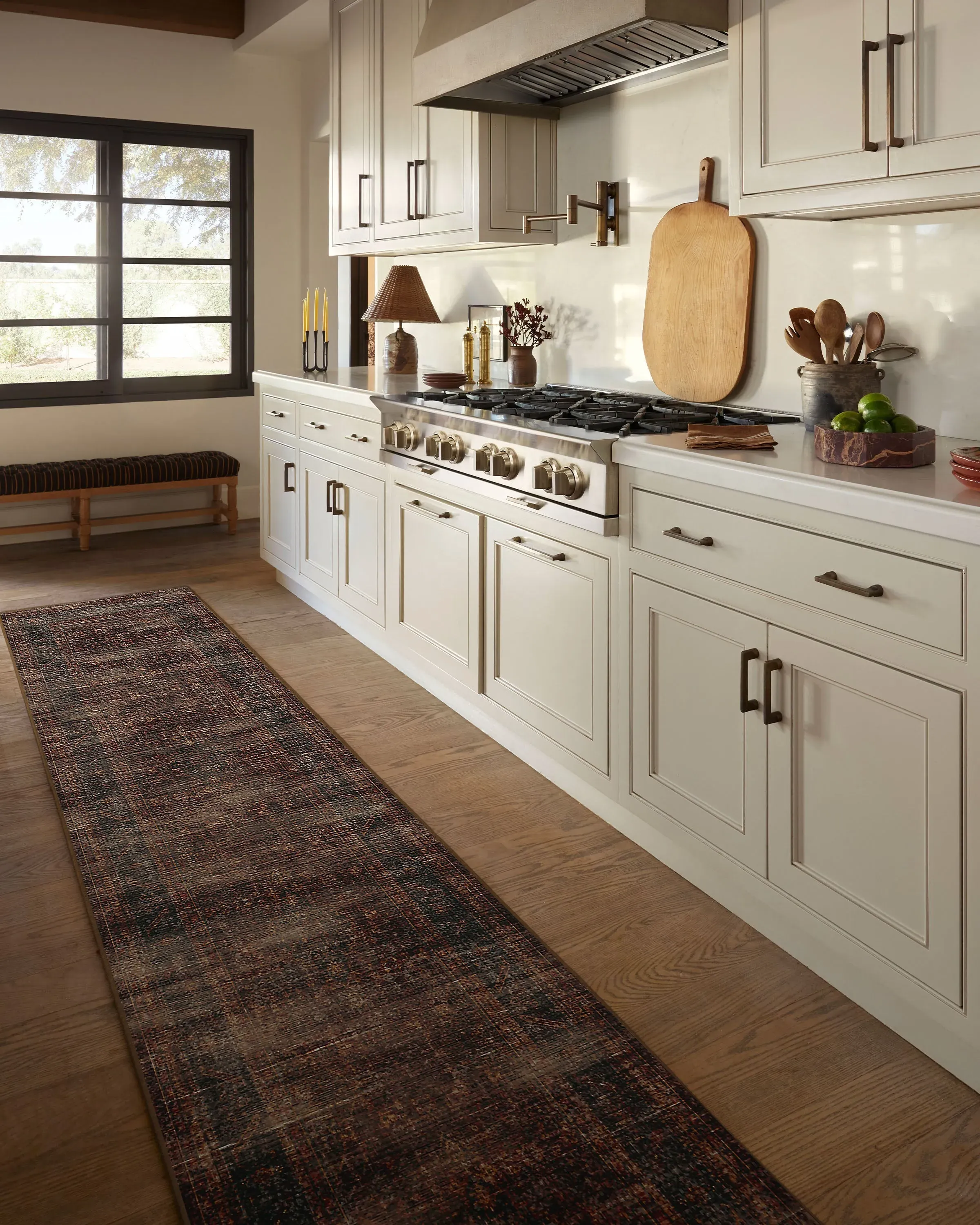 Large Flatwoven Area Rug - Bordeaux Red