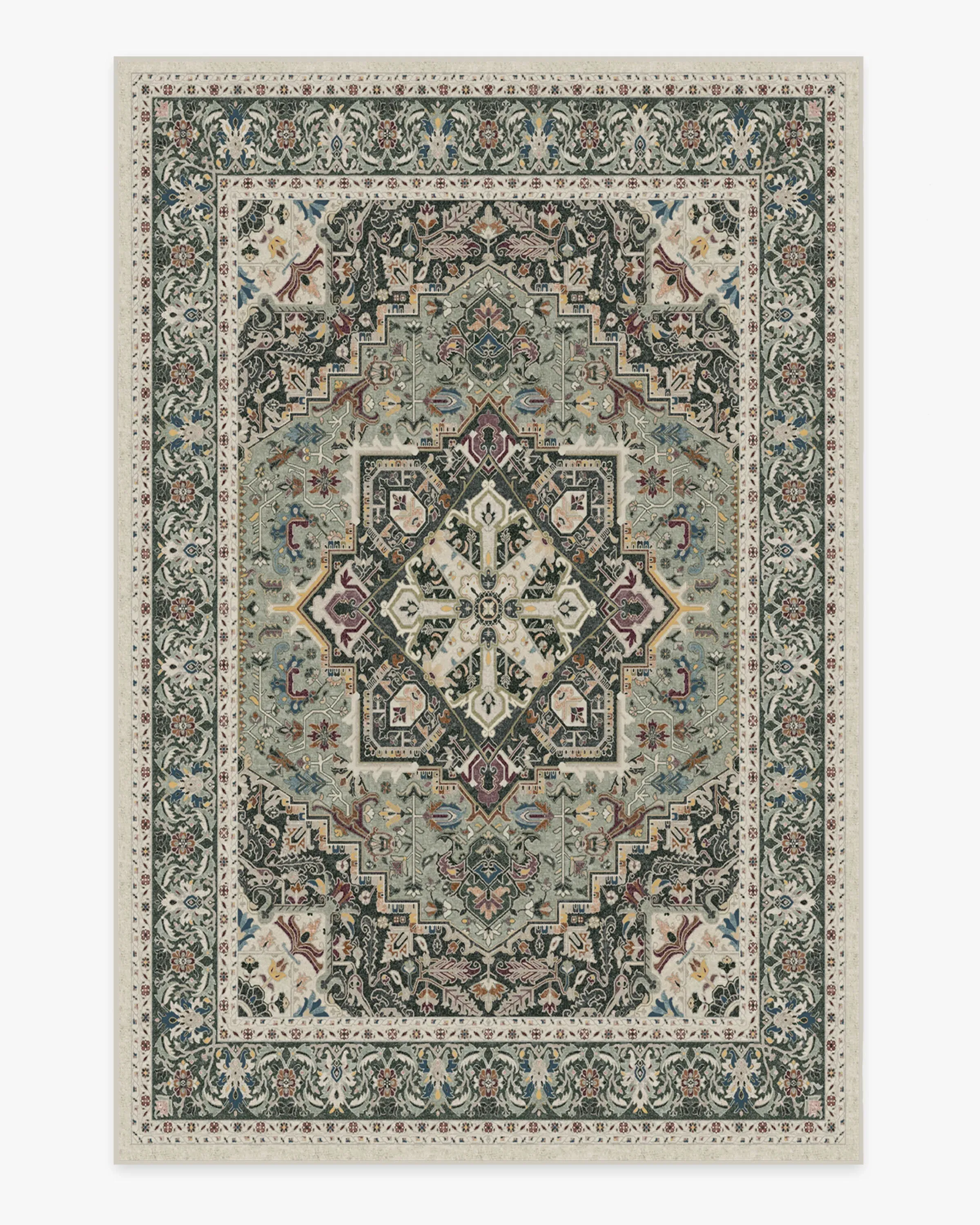 Large Flatwoven Rug Machine Washable - Sage