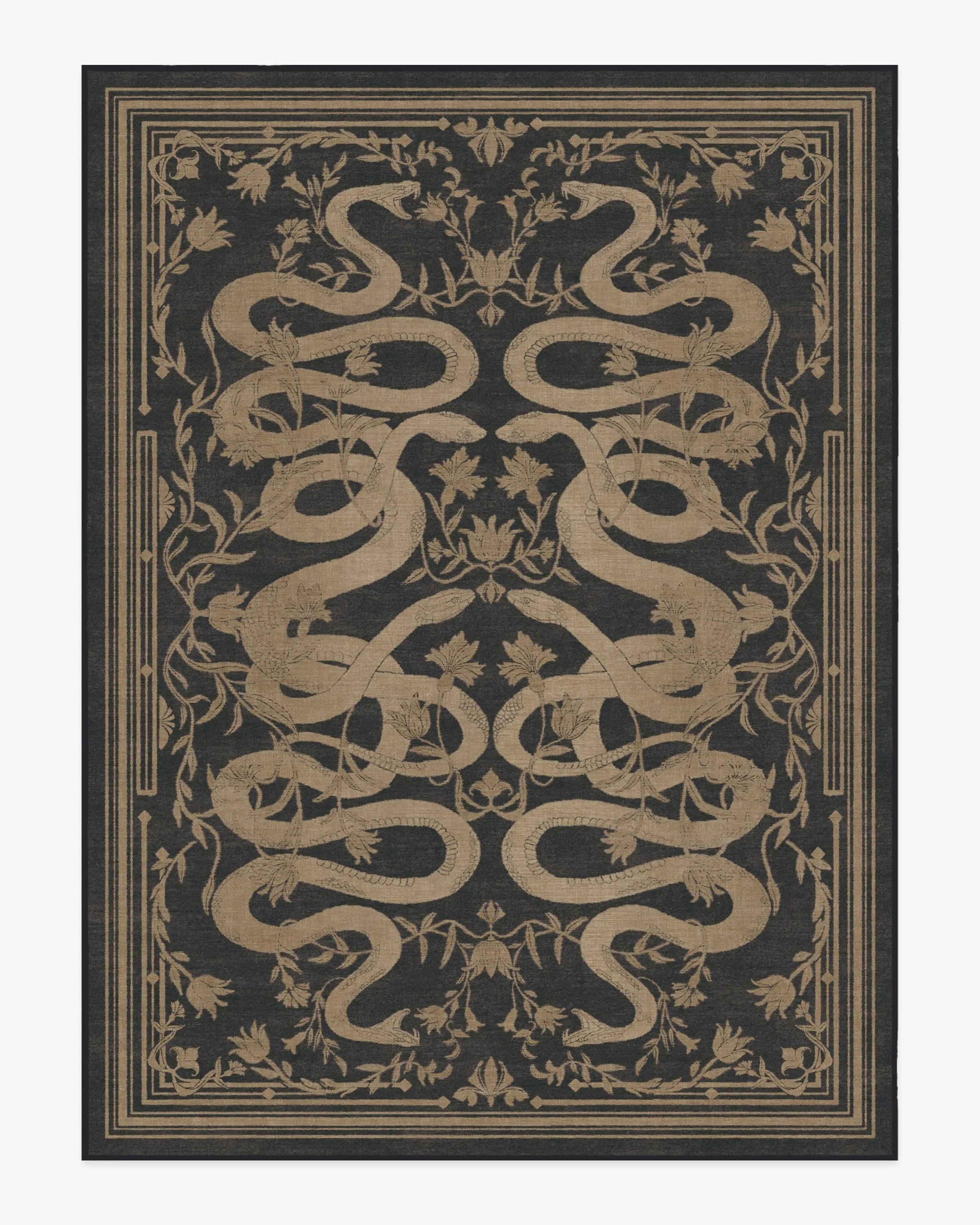 Large Machine Washable Area Rug - Black
