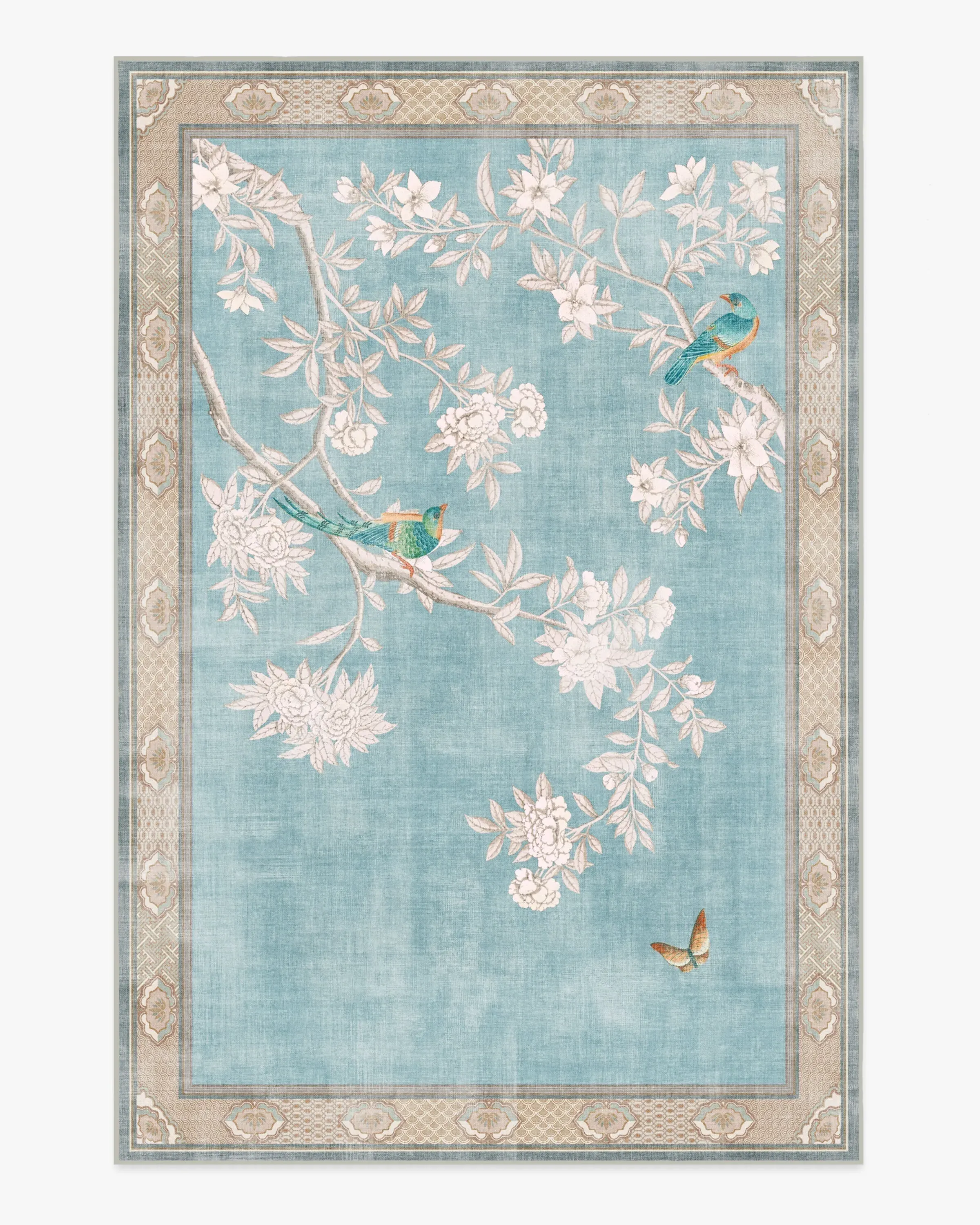 Large Machine Washable Area Rug - Blue