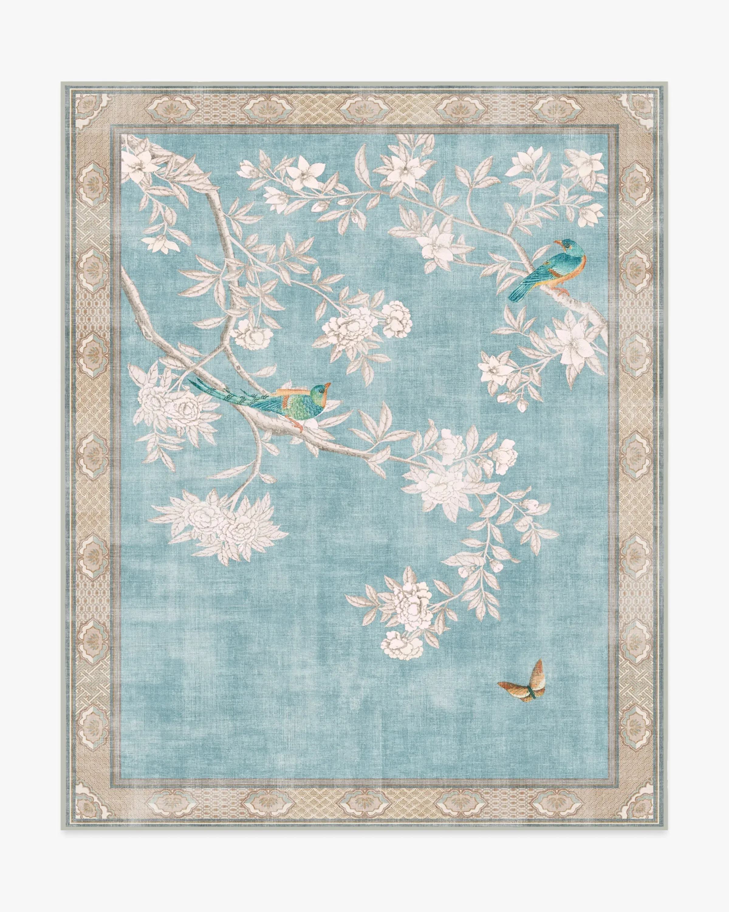 Large Machine Washable Area Rug - Blue