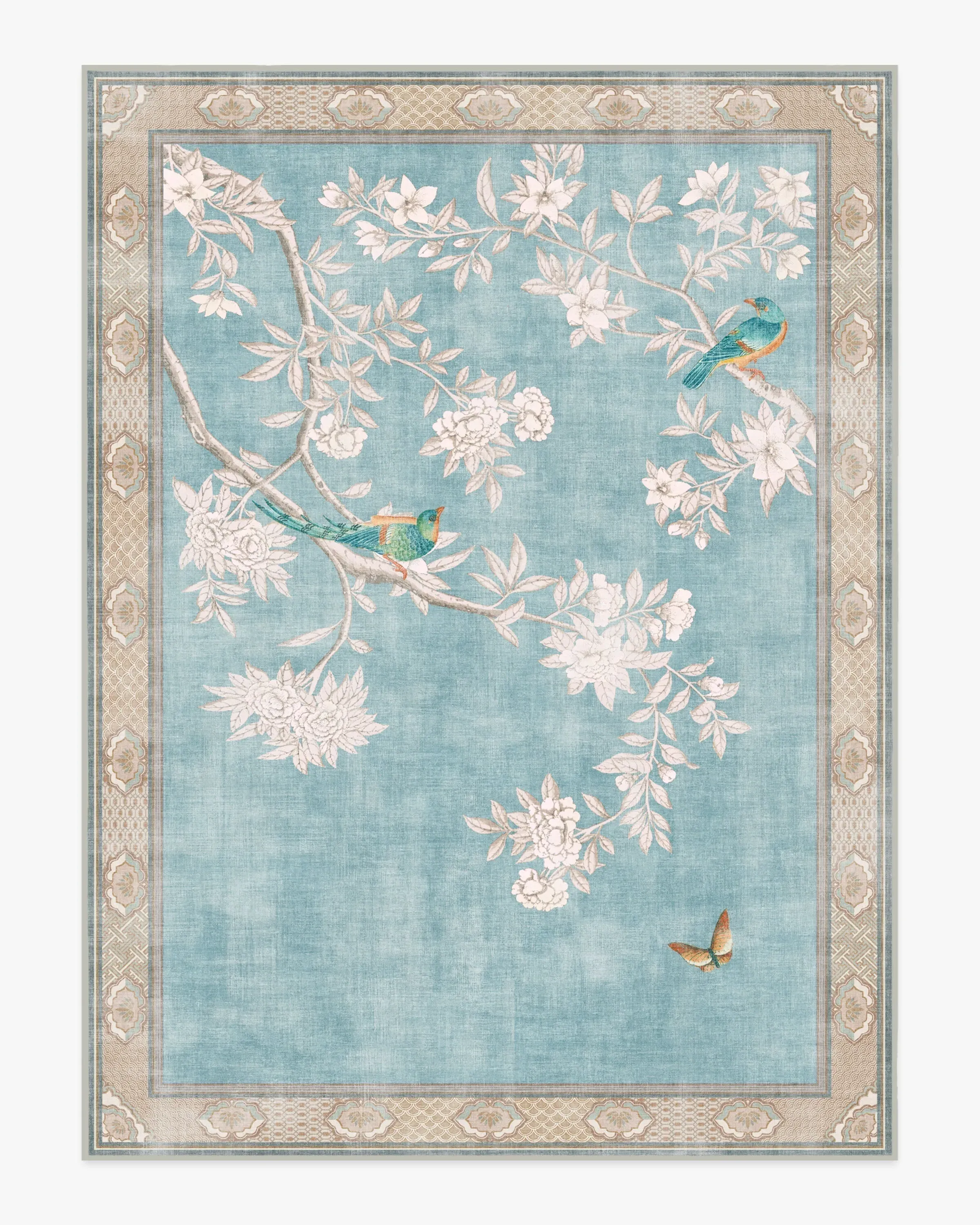 Large Machine Washable Area Rug - Blue