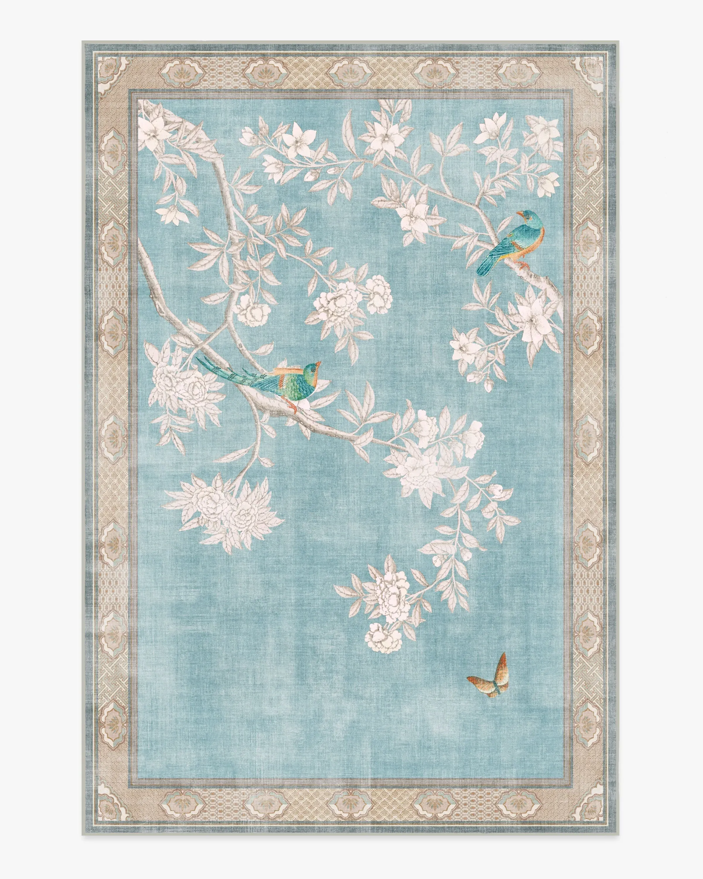 Large Machine Washable Area Rug - Blue