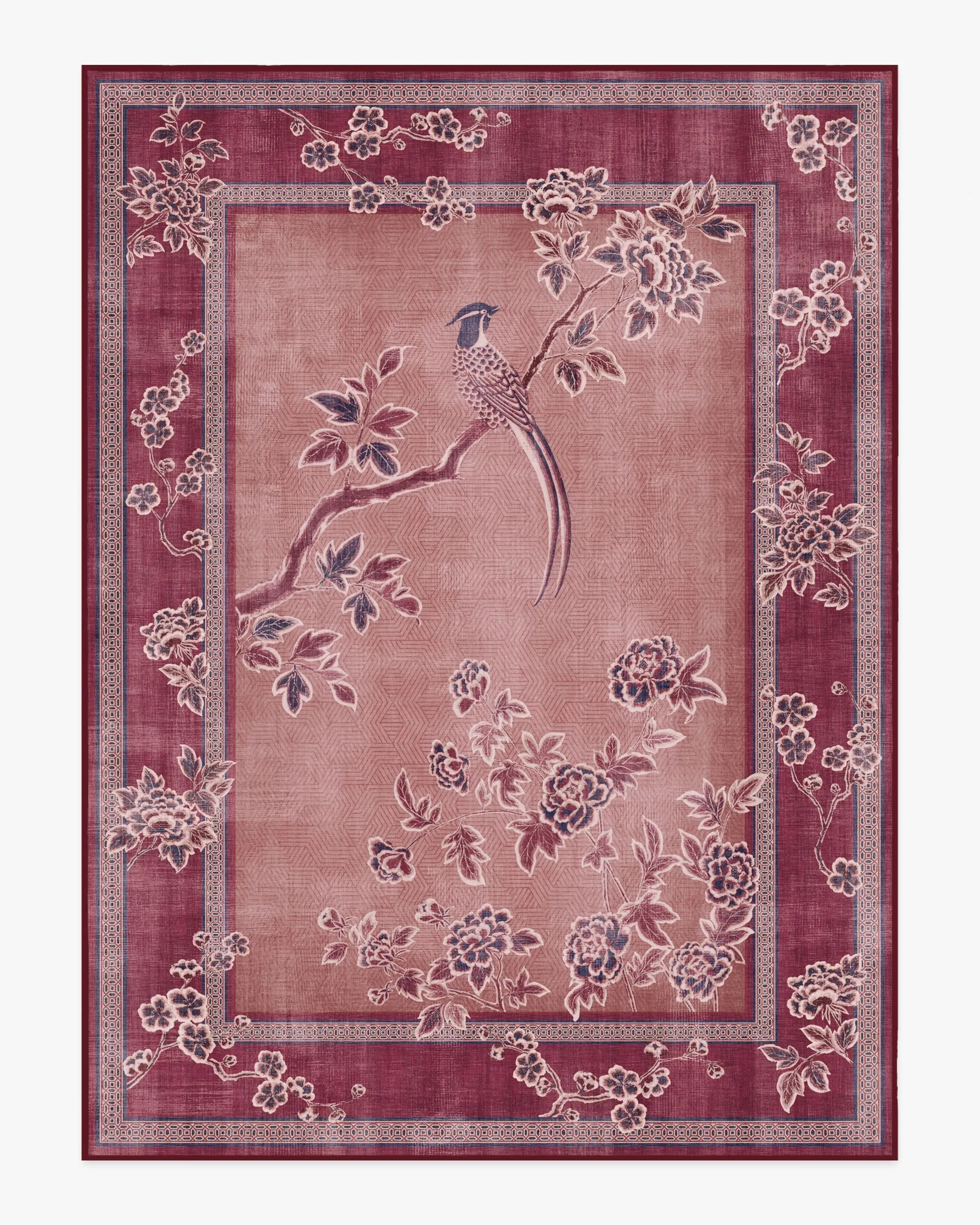 Large Machine Washable Area Rug - Burgundy