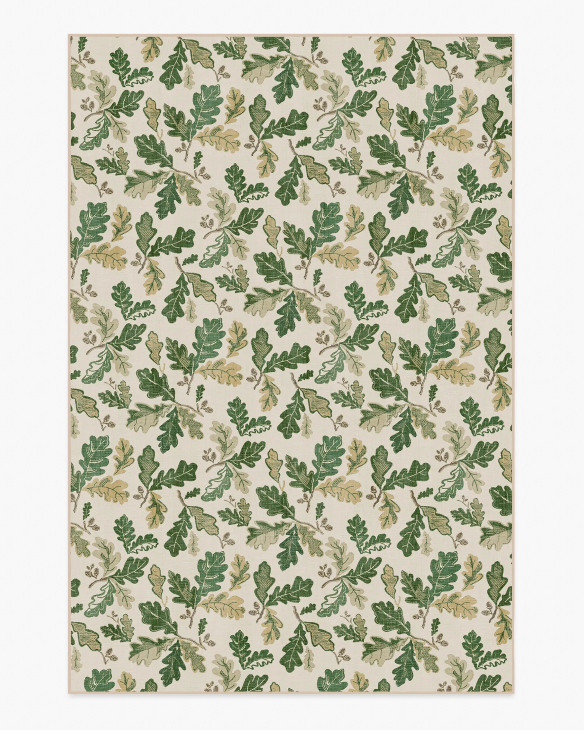 Large Machine Washable Area Rug - Green, Flatwoven