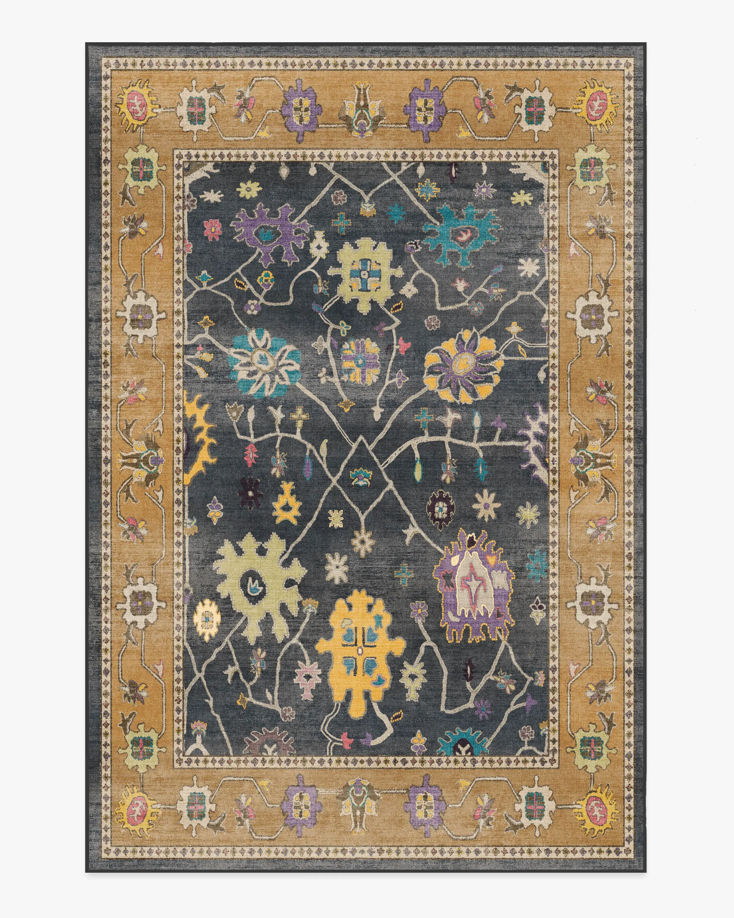 Large Machine Washable Area Rug - Multicolour