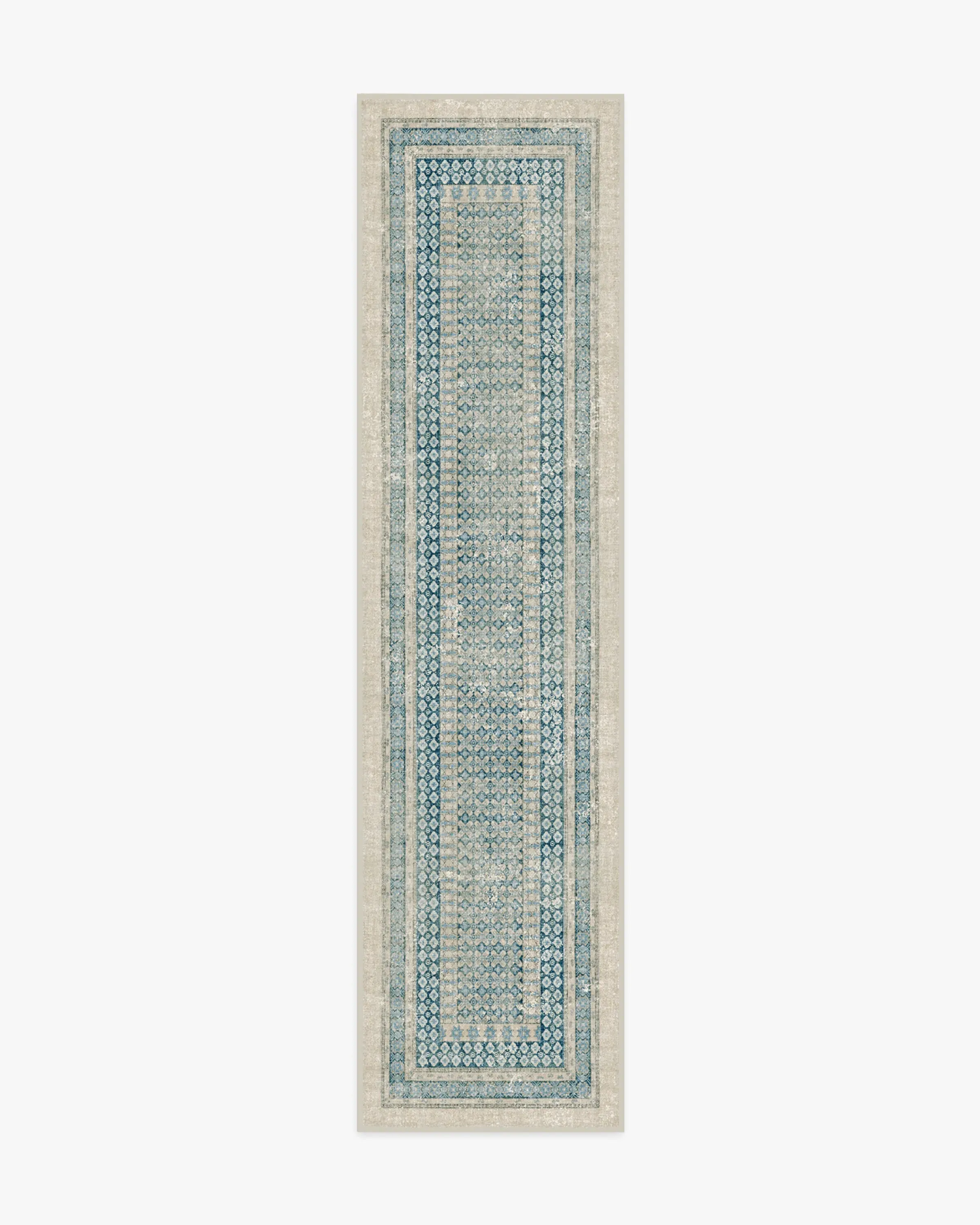 Large Machine Washable Area Rug - Neutral, Blue
