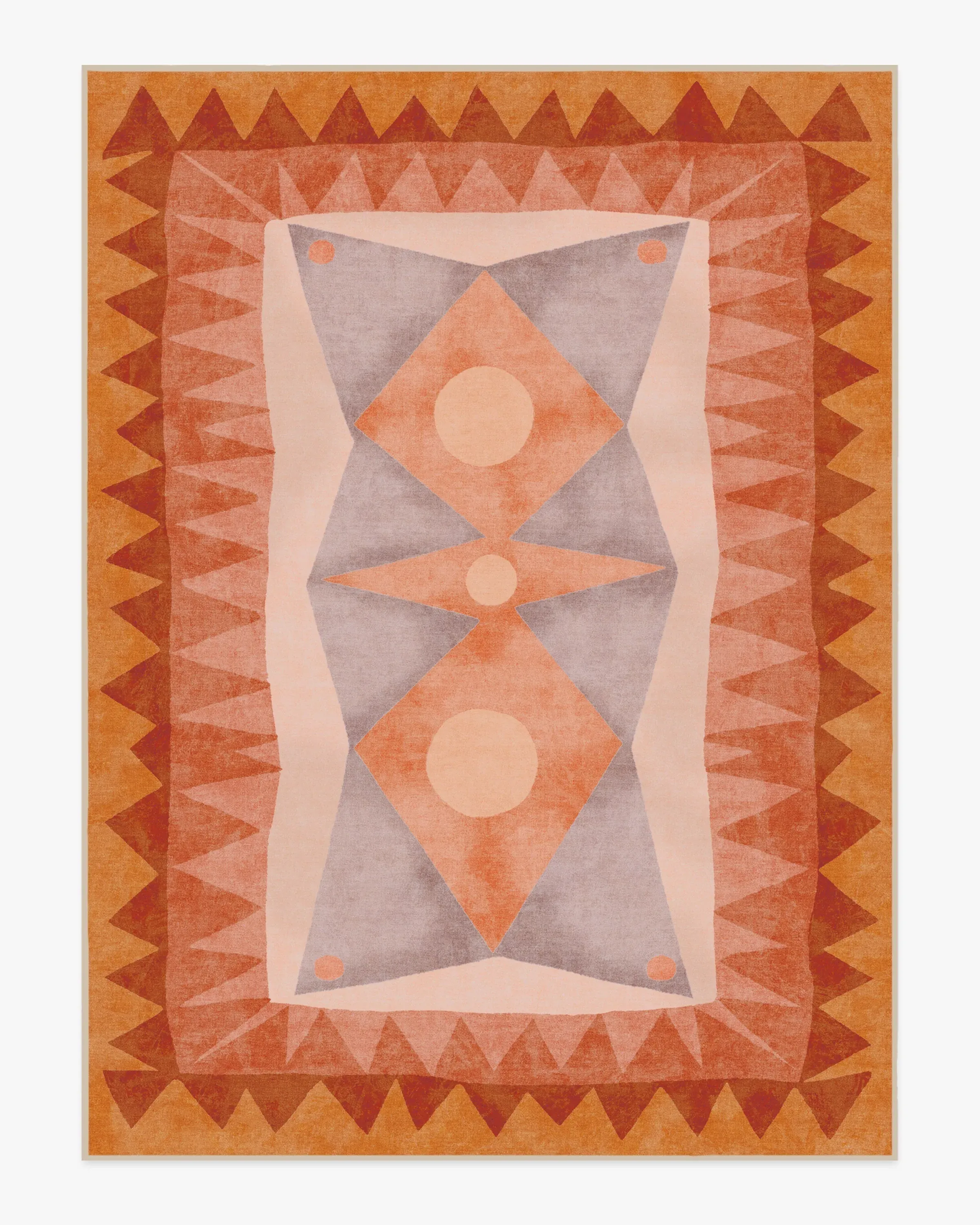 Large Machine Washable Area Rug - Orange