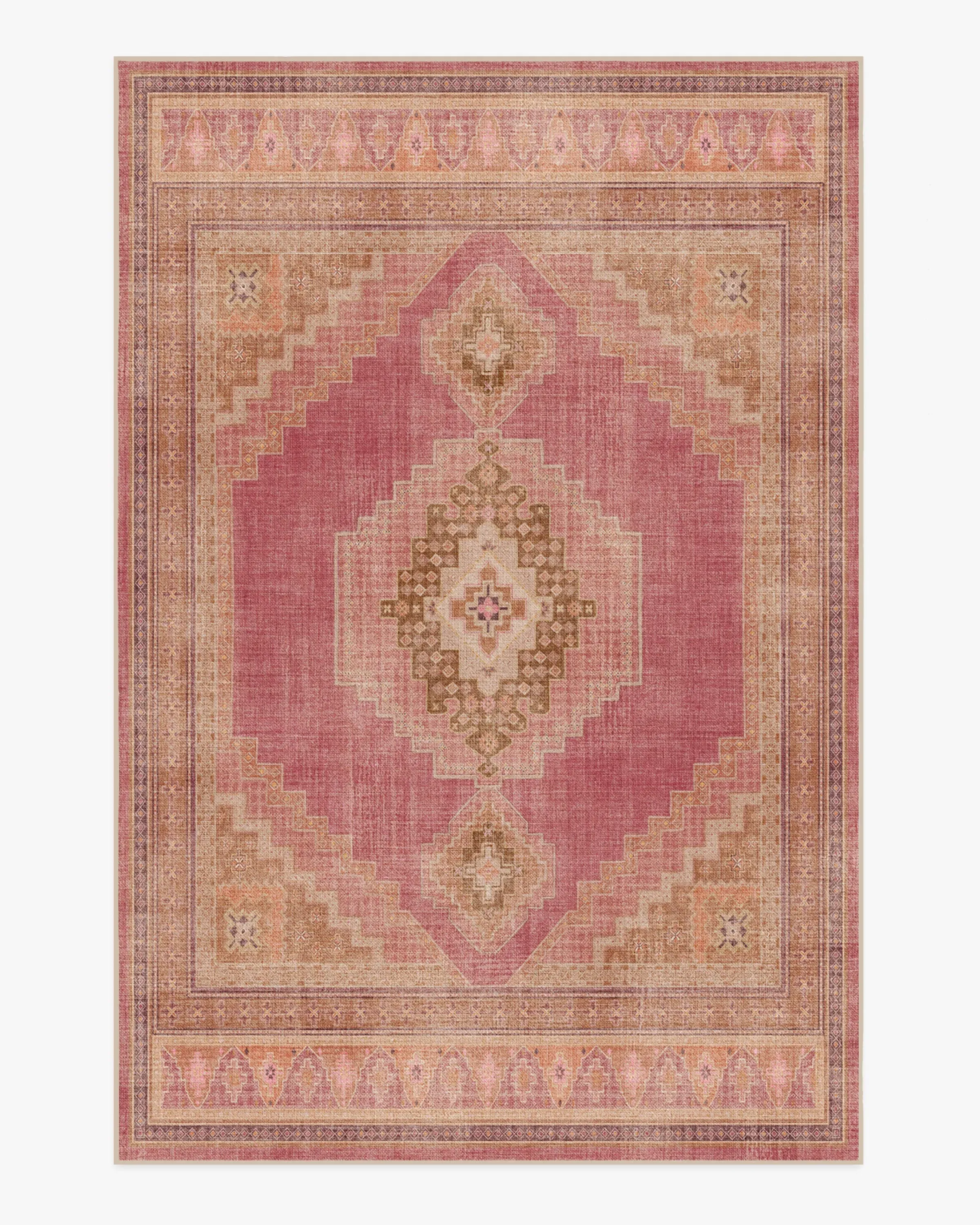 Large Machine Washable Area Rug - Pink