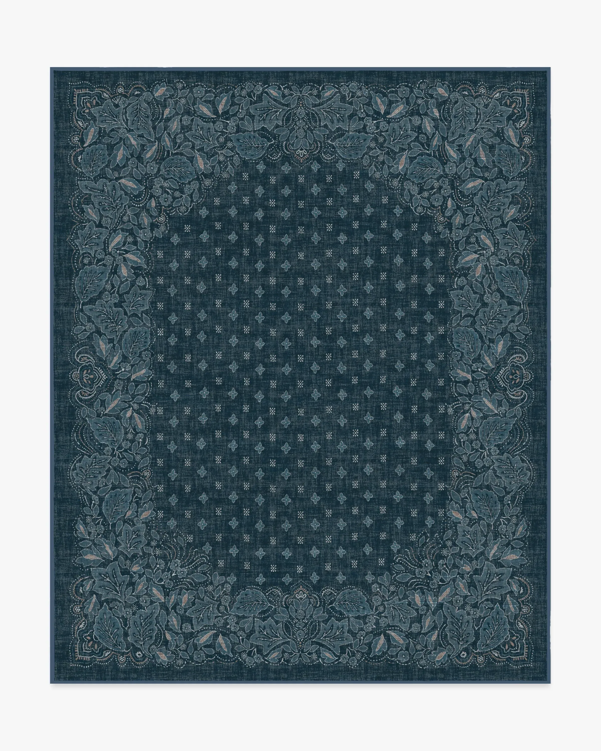 Large Machine Washable Rug - Blue, Flatwoven