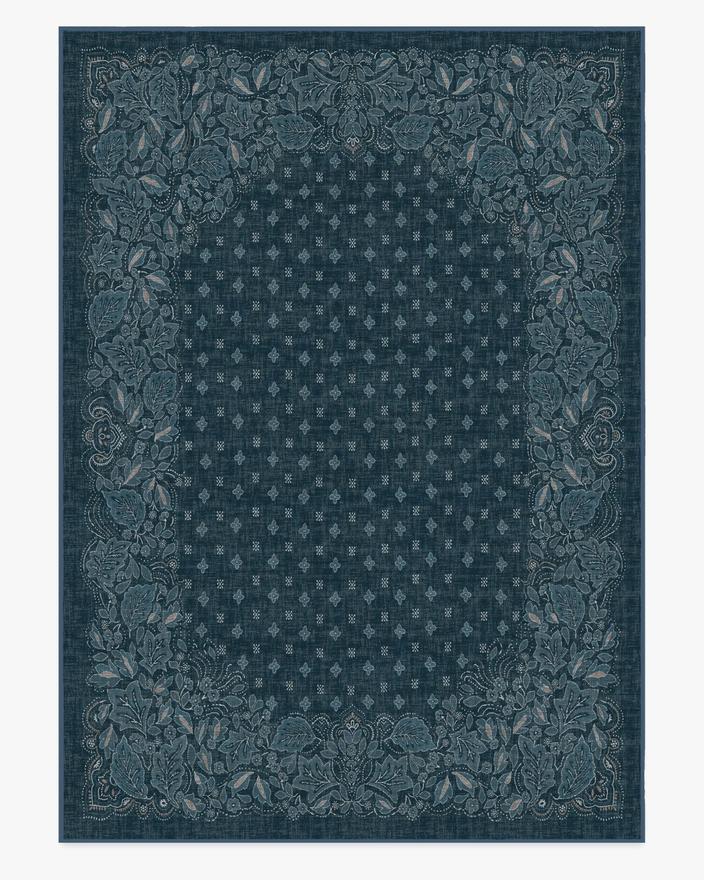 Large Machine Washable Rug - Blue, Flatwoven