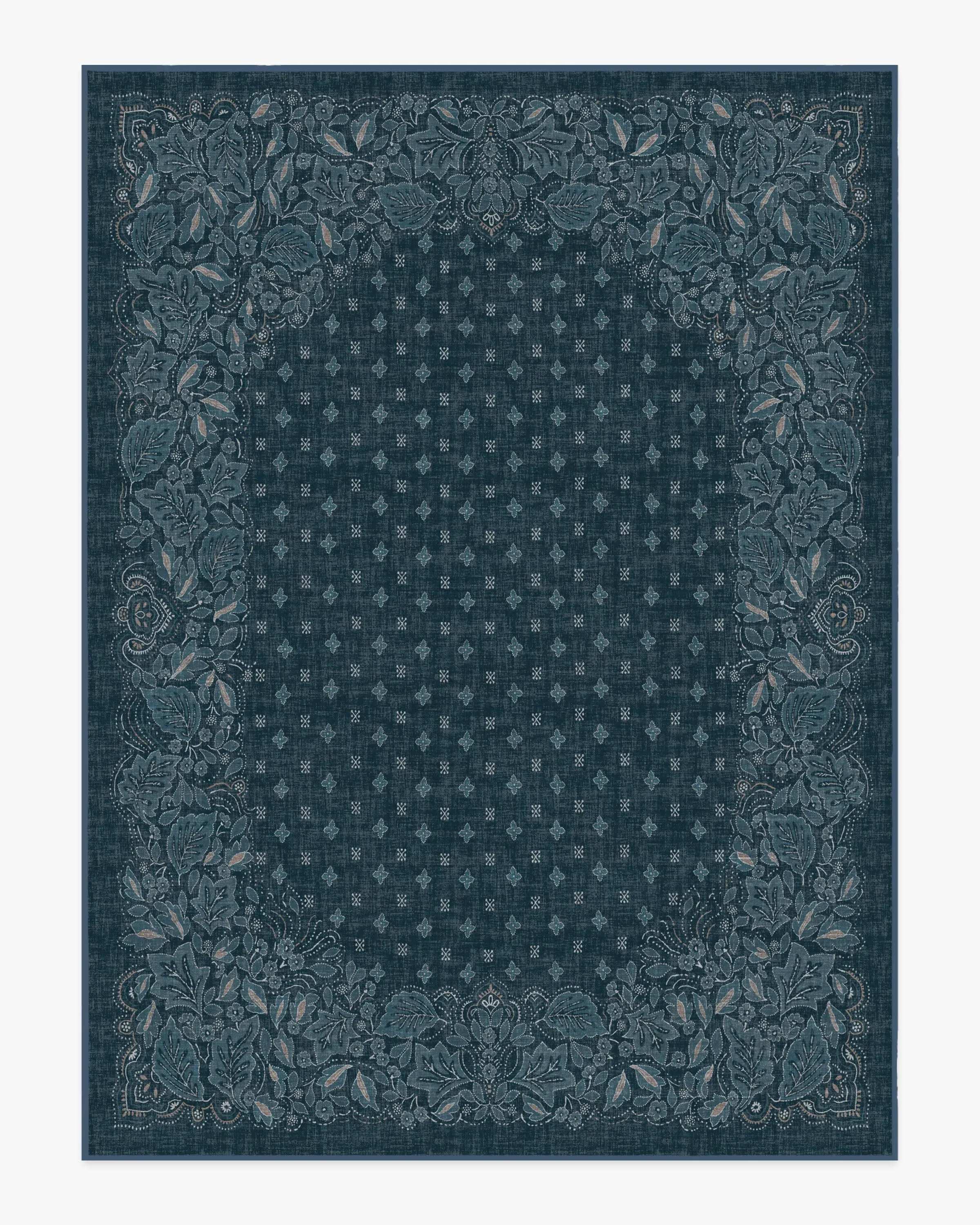 Large Machine Washable Rug - Blue, Flatwoven