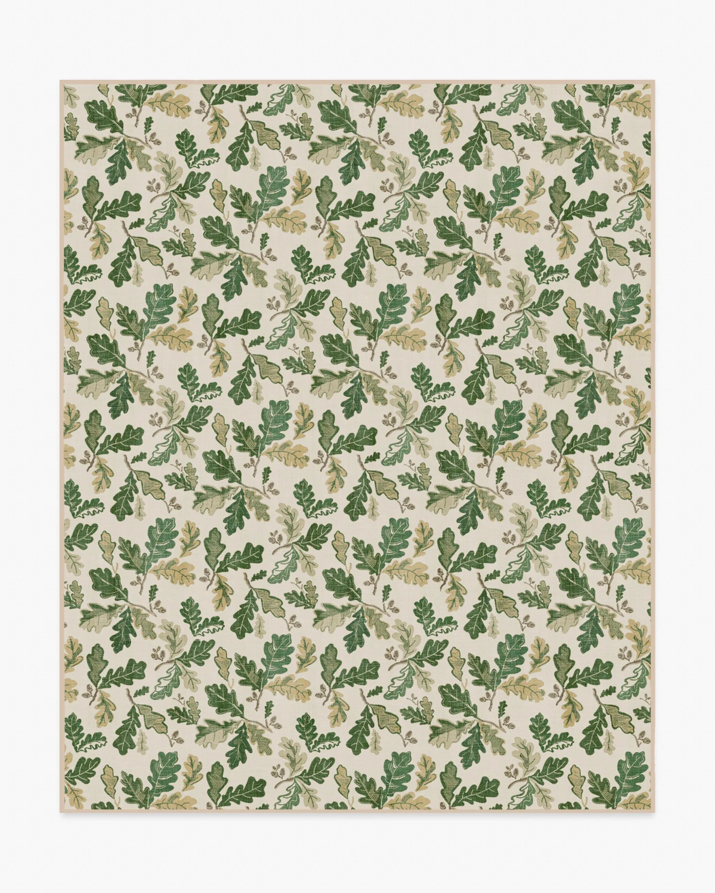 Large Machine Washable Rug - Green, Flatwoven