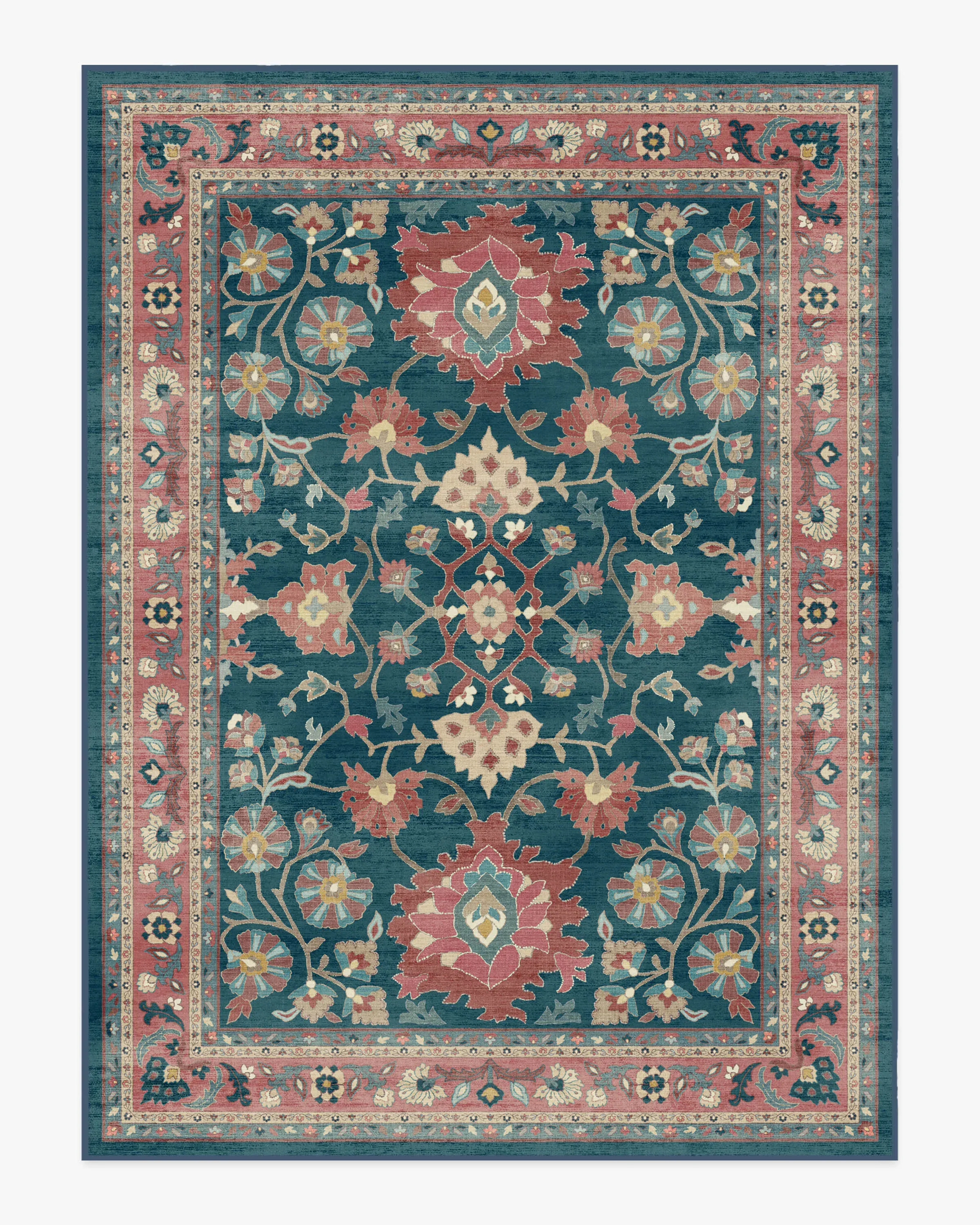 Large Machine Washable Rug - Navy, Cayenne