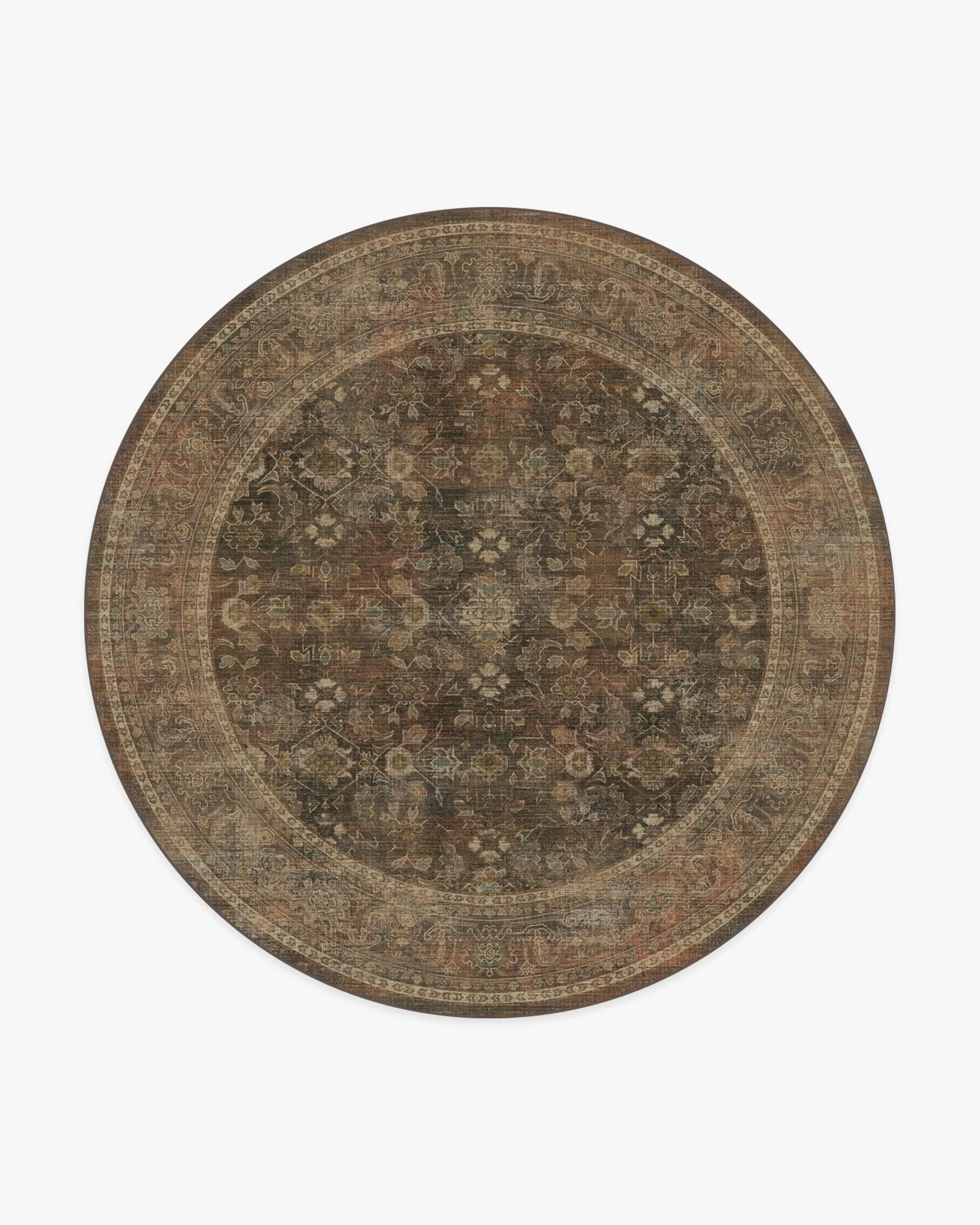 Large Round Area Rug Machine Washable - Bronze