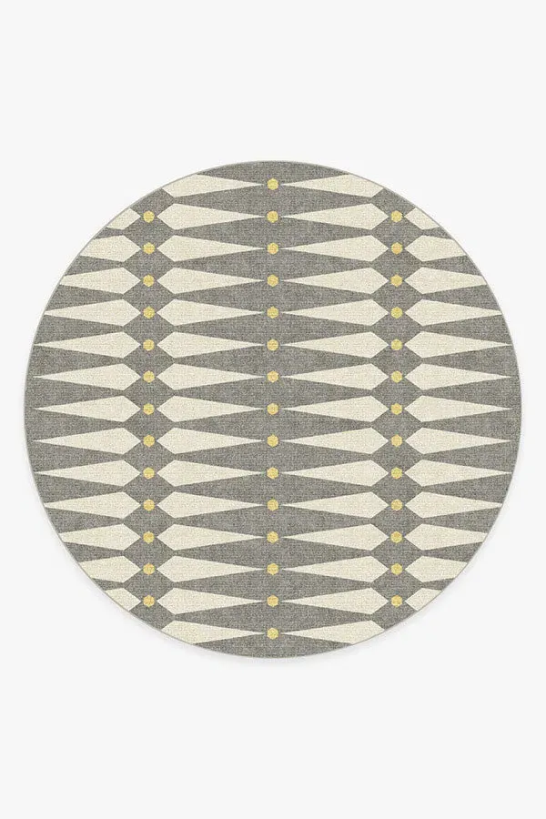 Large Round Area Rug Machine Washable - Grey