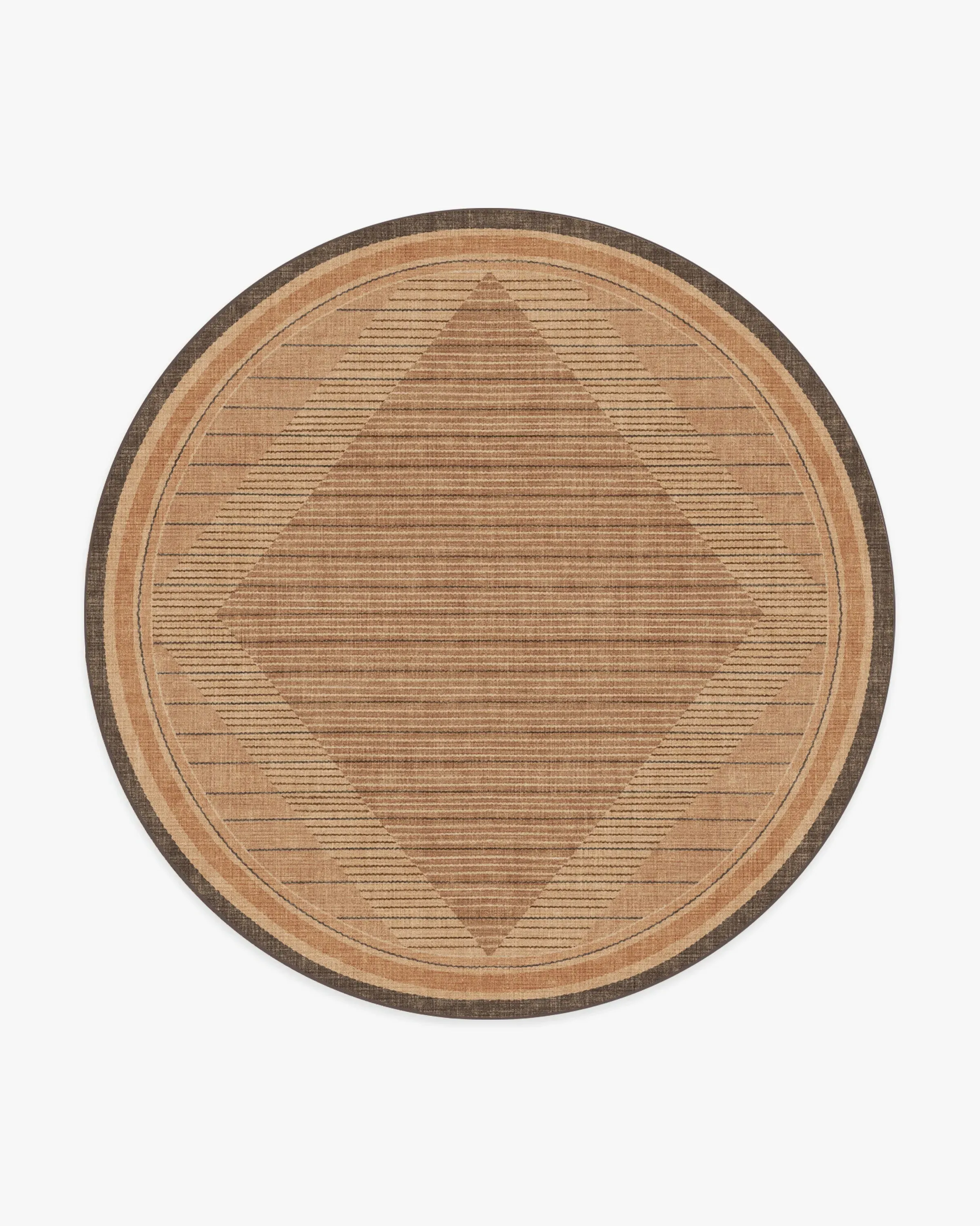 Large Round Area Rug Machine Washable - Natural Clay