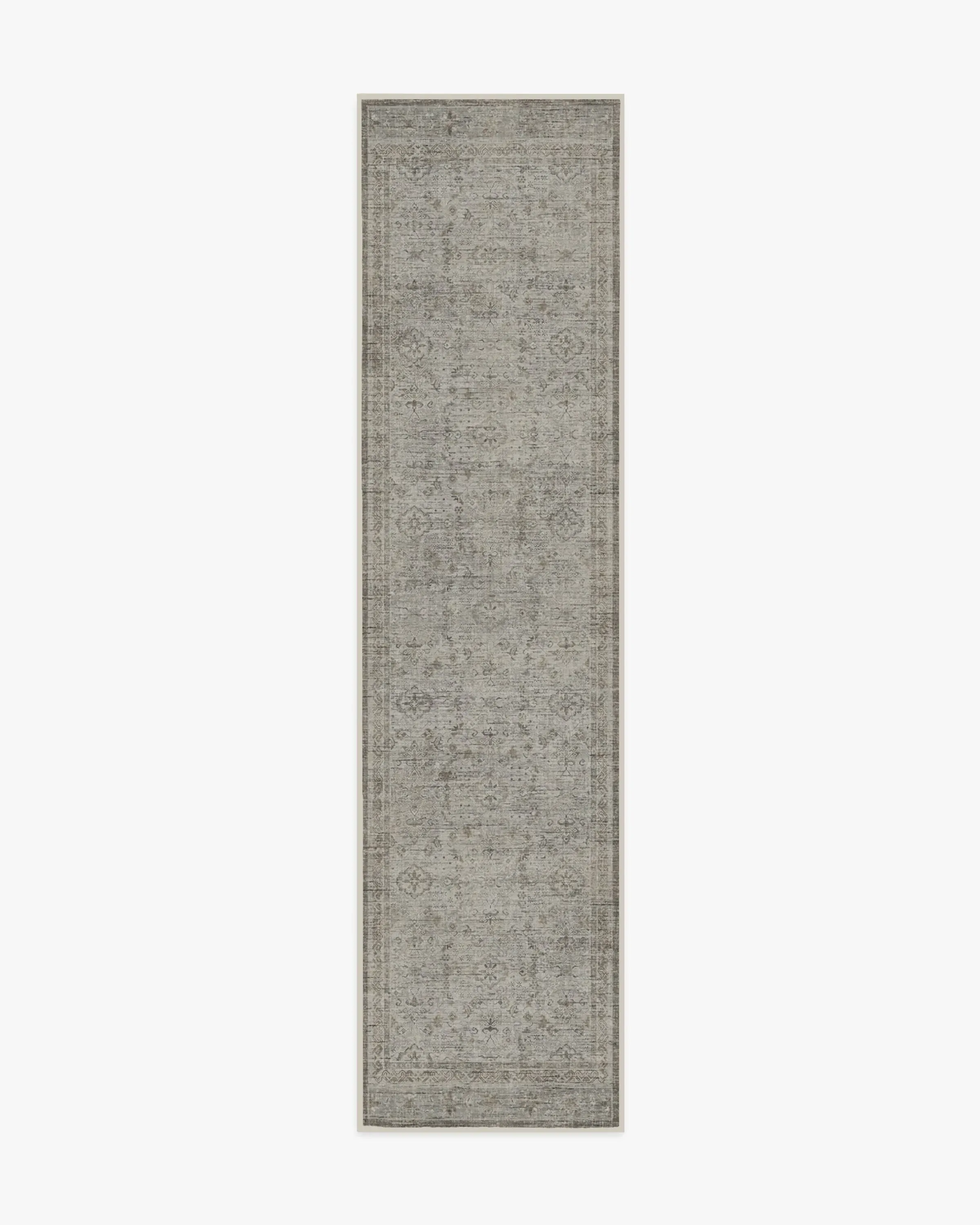 Large Round Area Rug Machine Washable - Stone Grey