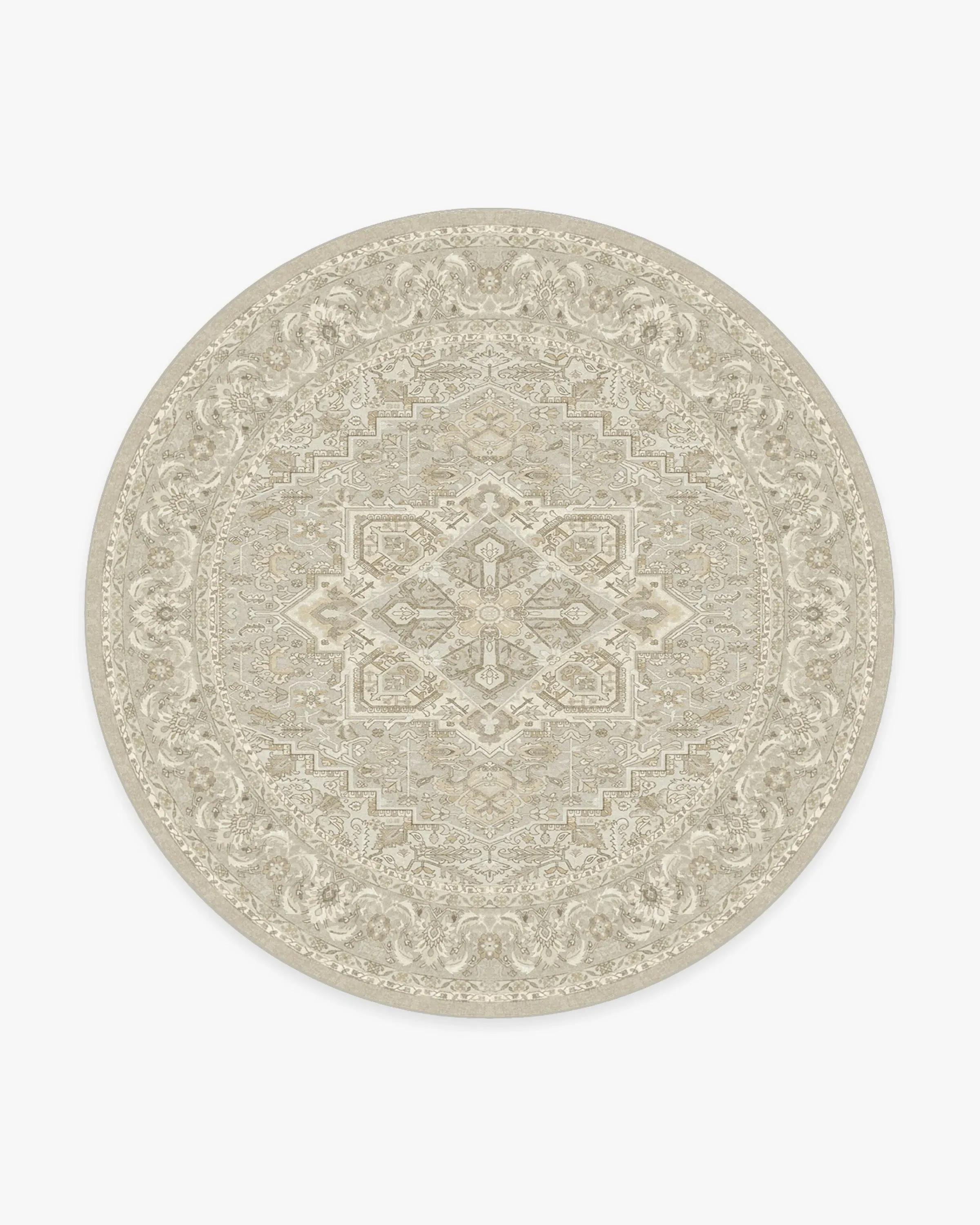 Large Round Rug Machine Washable - Cream