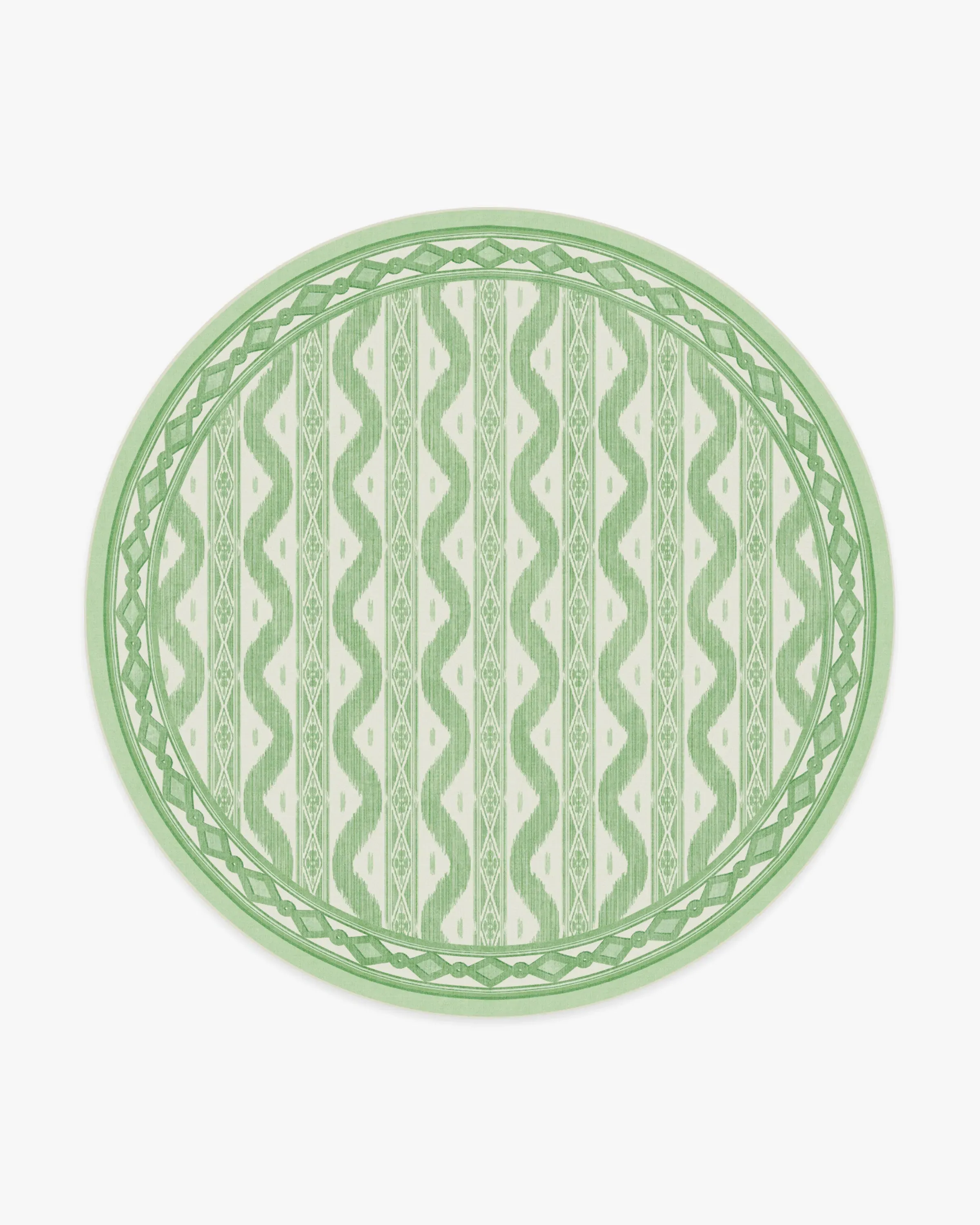 Large Round Rug Machine Washable - Green
