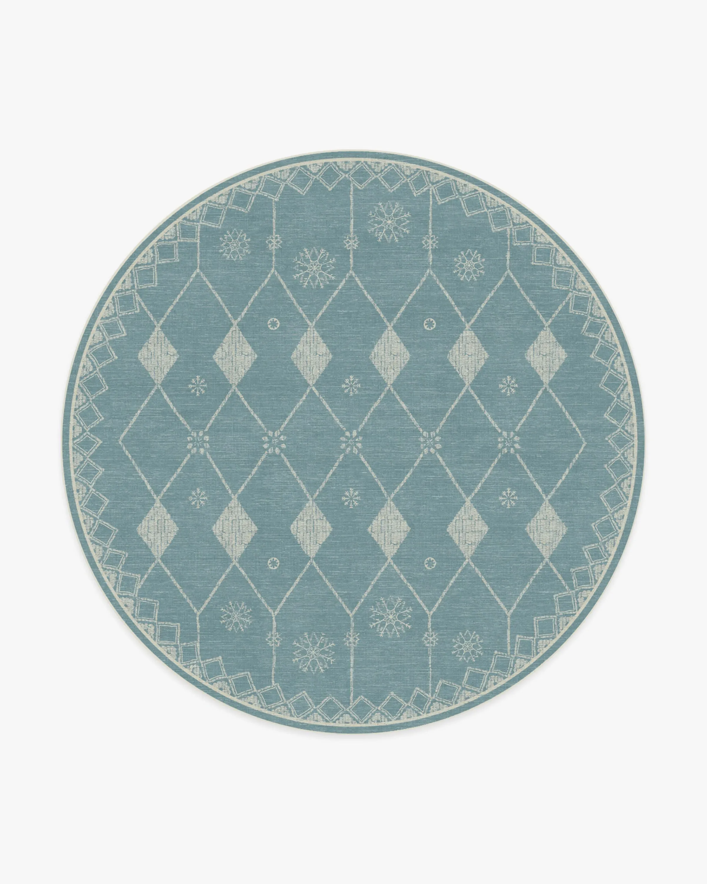Large Round Rug Machine Washable - Pale Blue