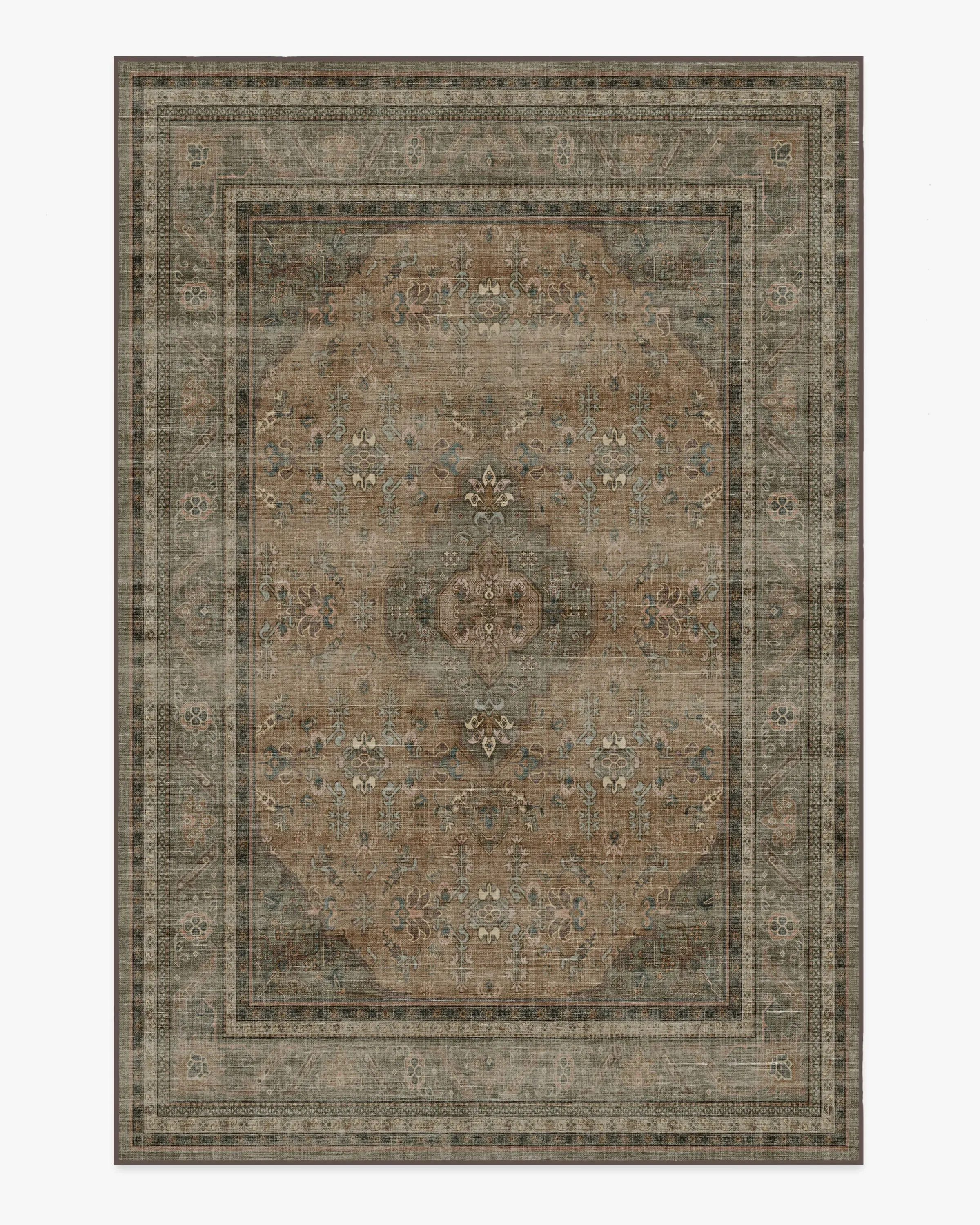 Large Washable Area Rug - Brown, Flatwoven