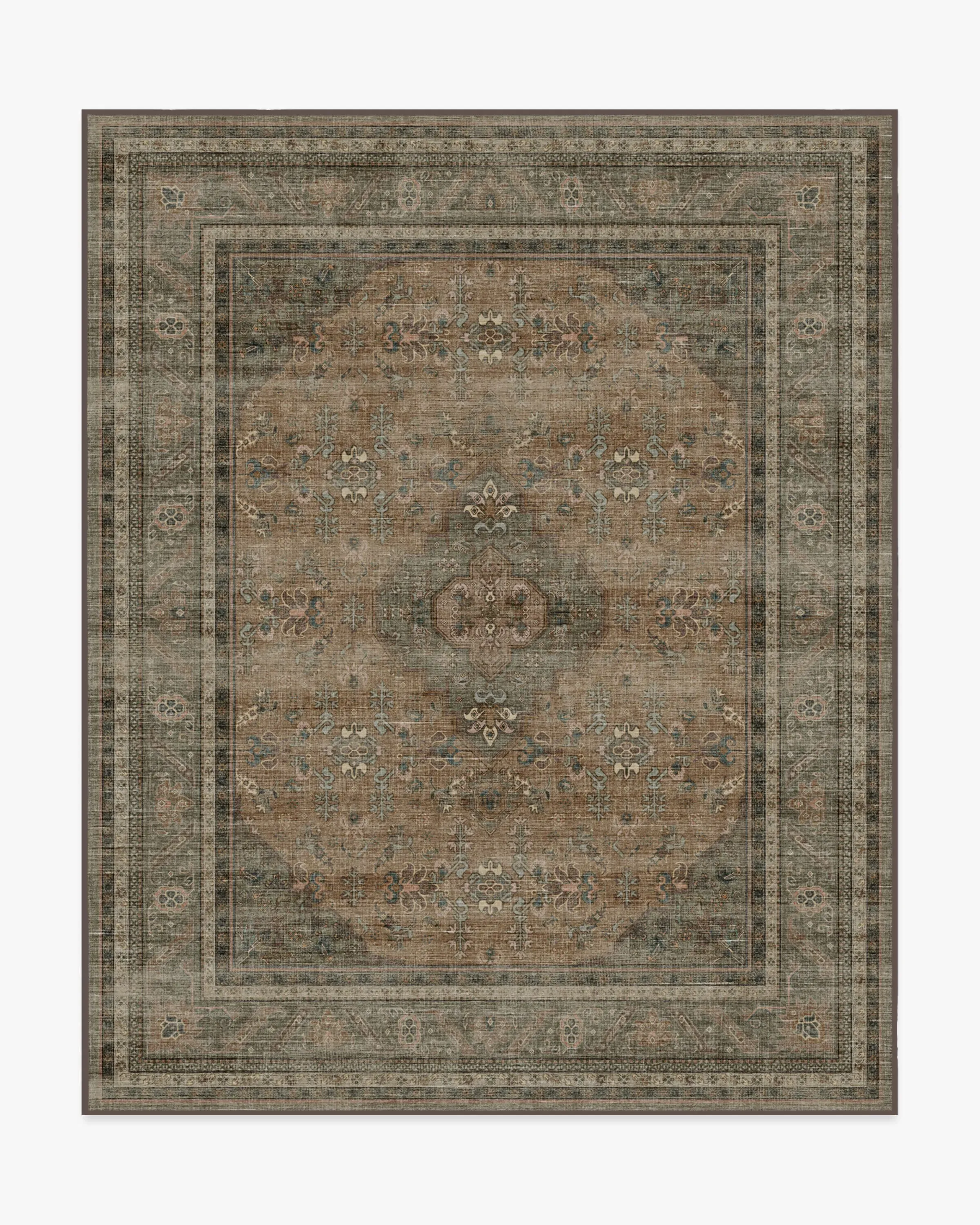 Large Washable Area Rug - Brown, Flatwoven
