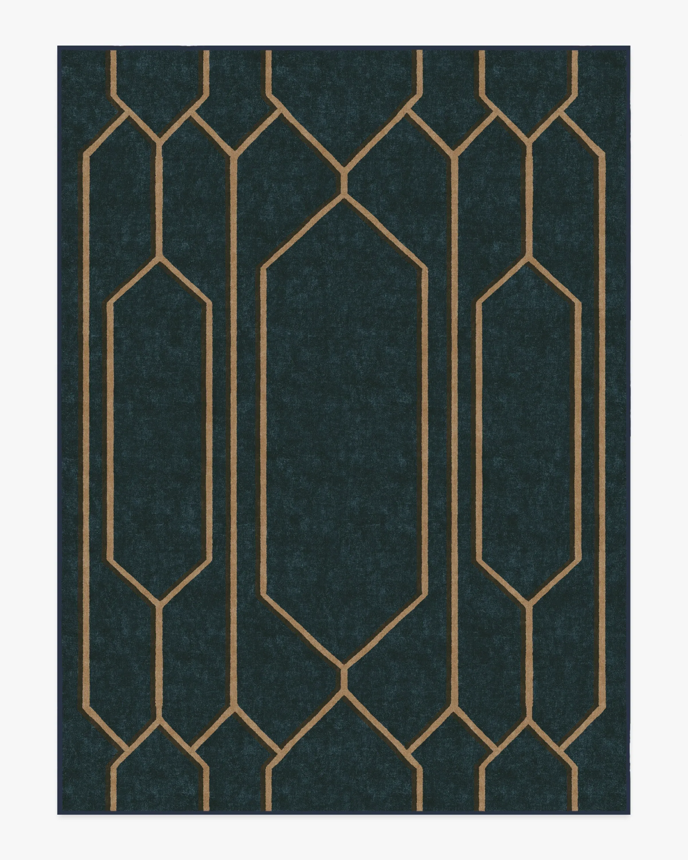 Large Washable Area Rug - Marine Blue, Flatwoven