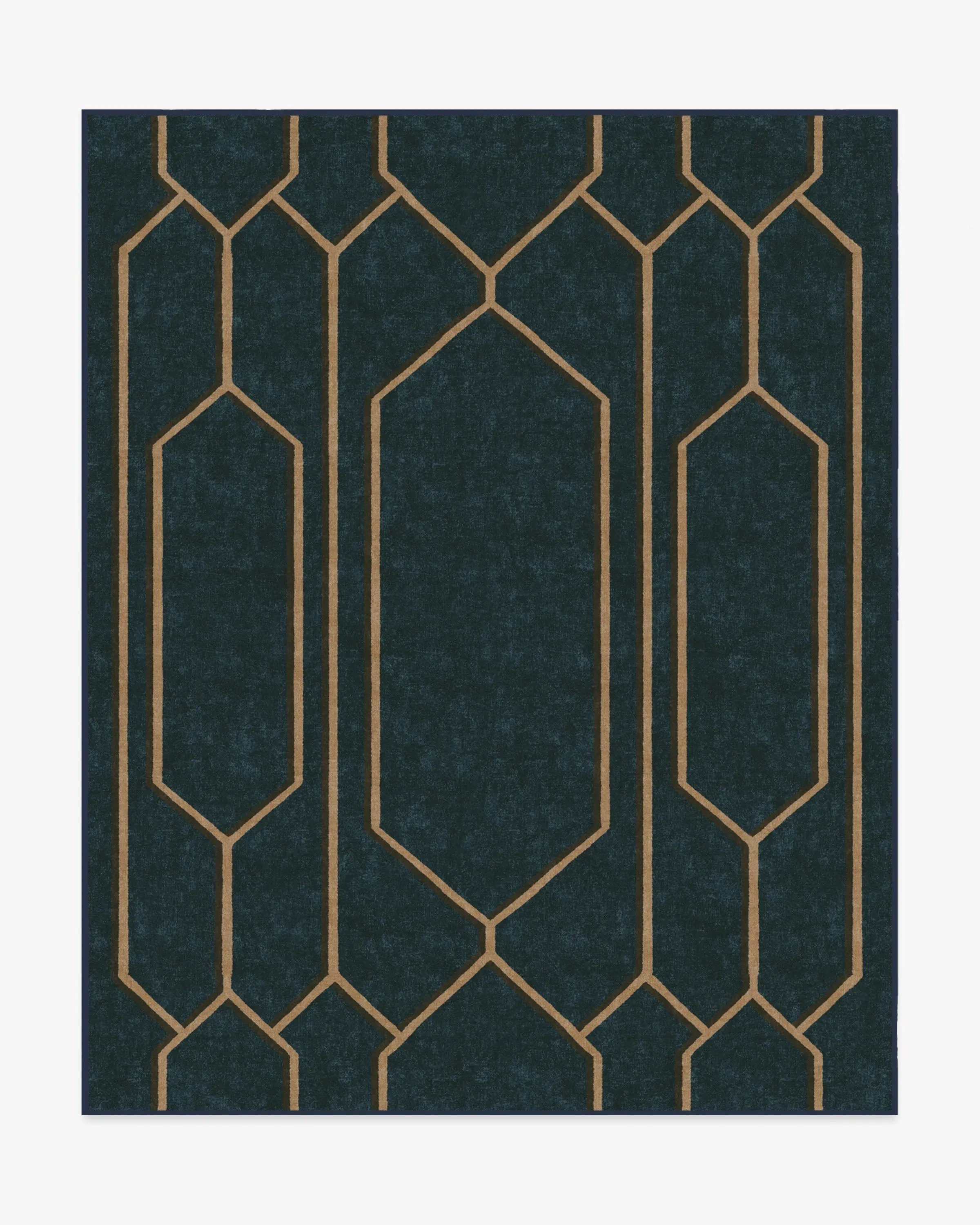 Large Washable Area Rug - Marine Blue, Flatwoven