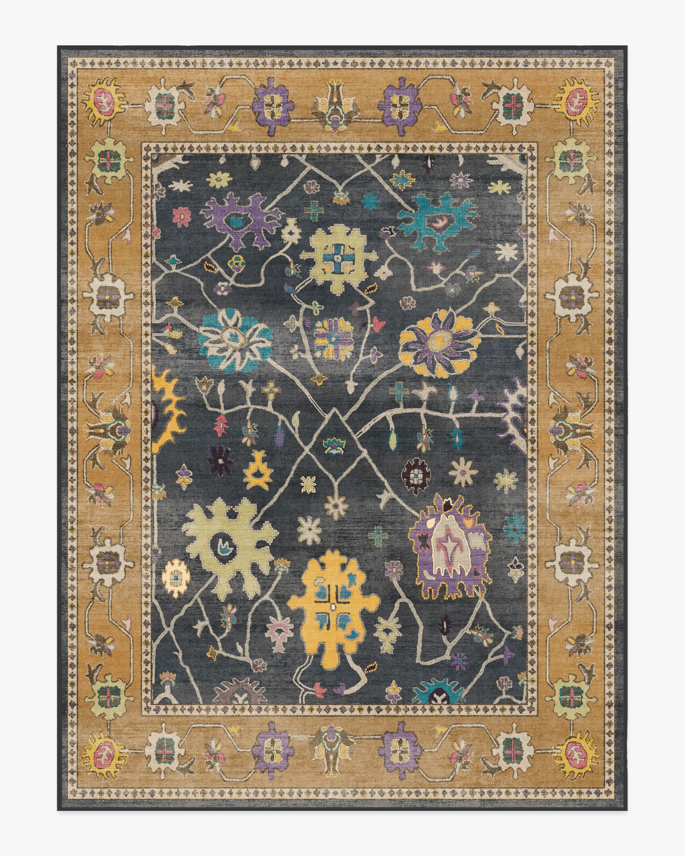 Large Washable Area Rug - Multicolour, Flatwoven