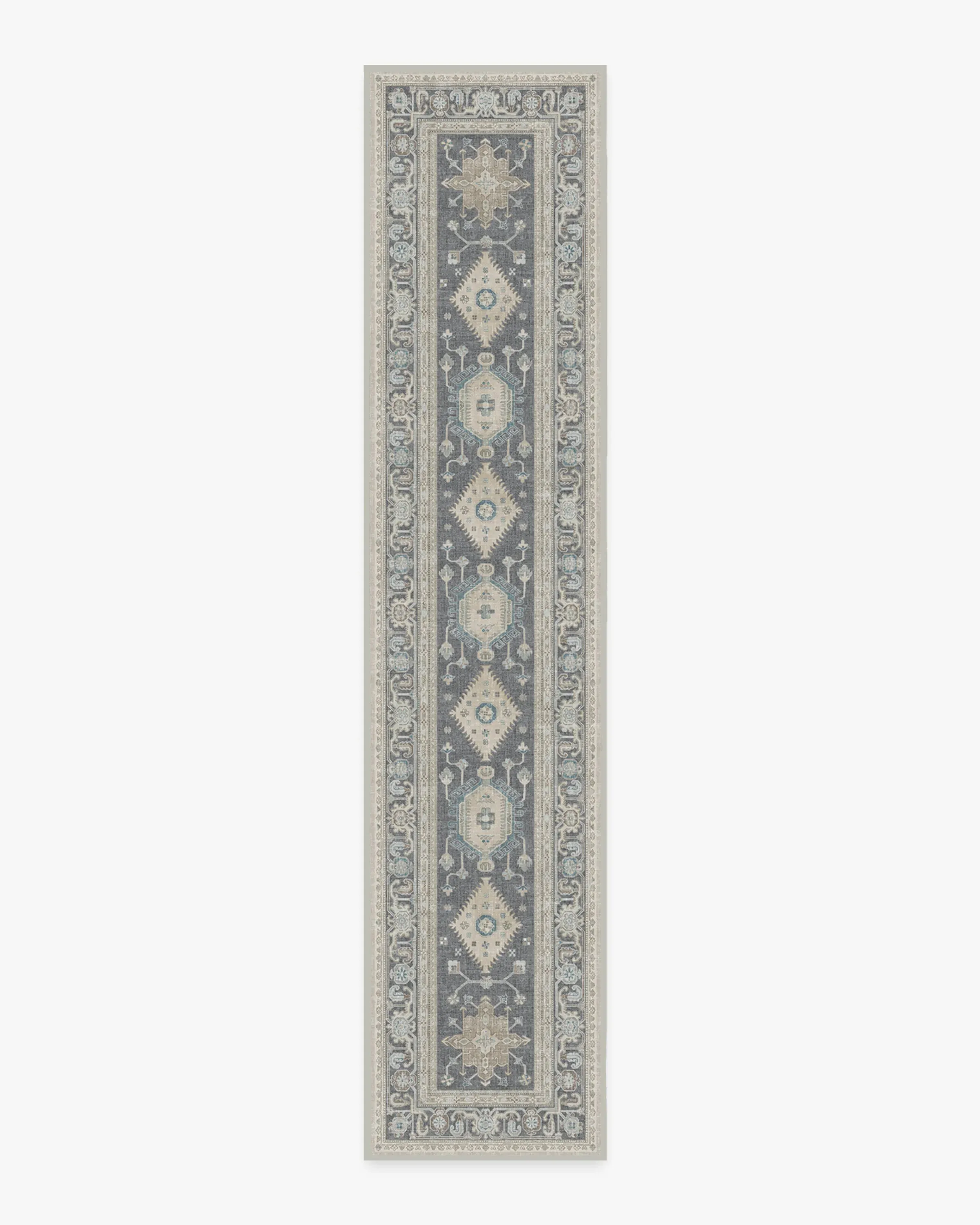 Long Runner Area Rug Machine Washable - Grey