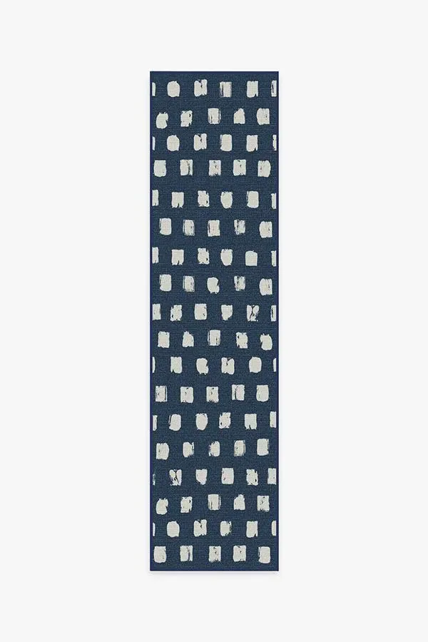 Long Runner Area Rug Machine Washable - Navy