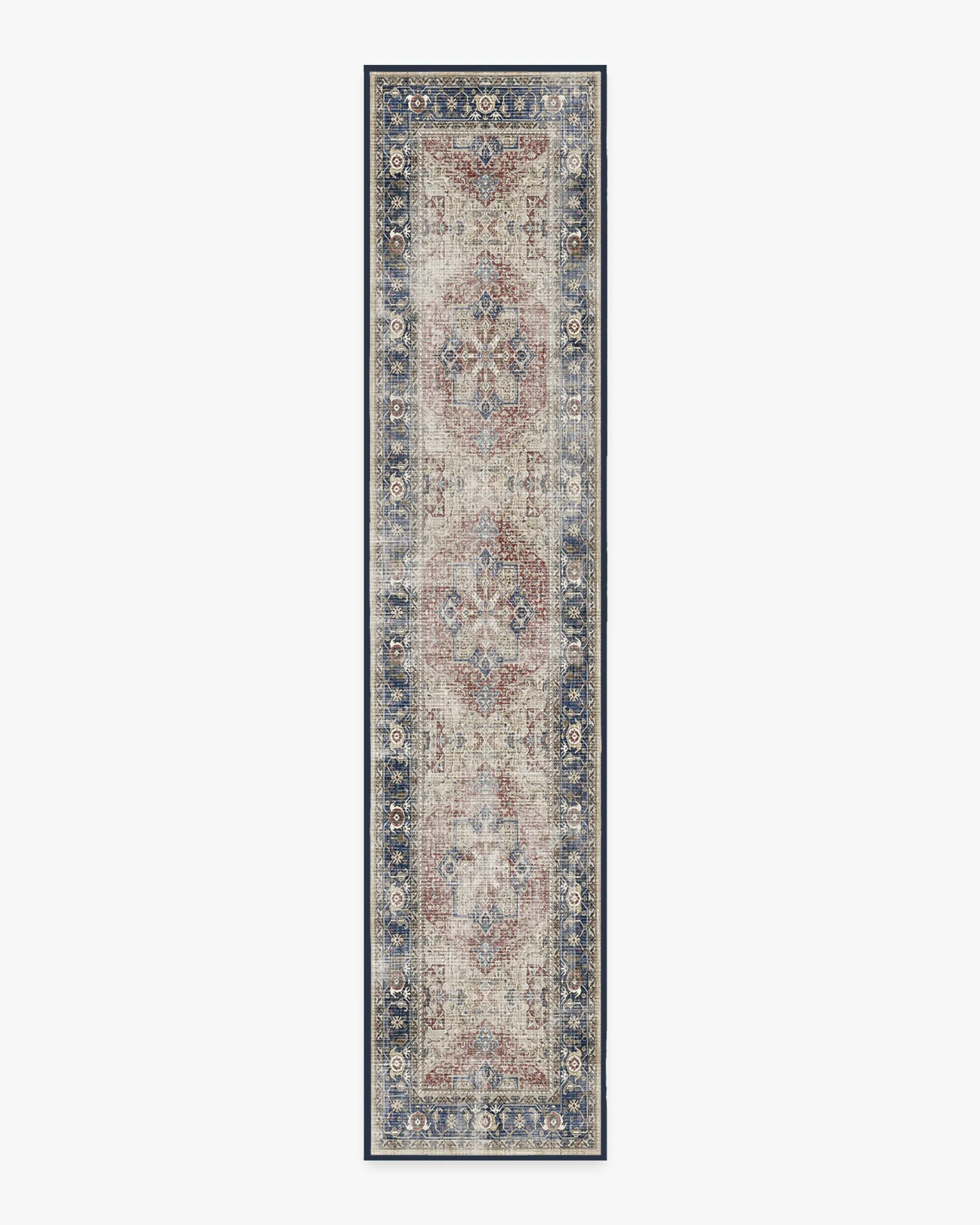 Long Runner Area Rug Machine Washable - Royal Blue