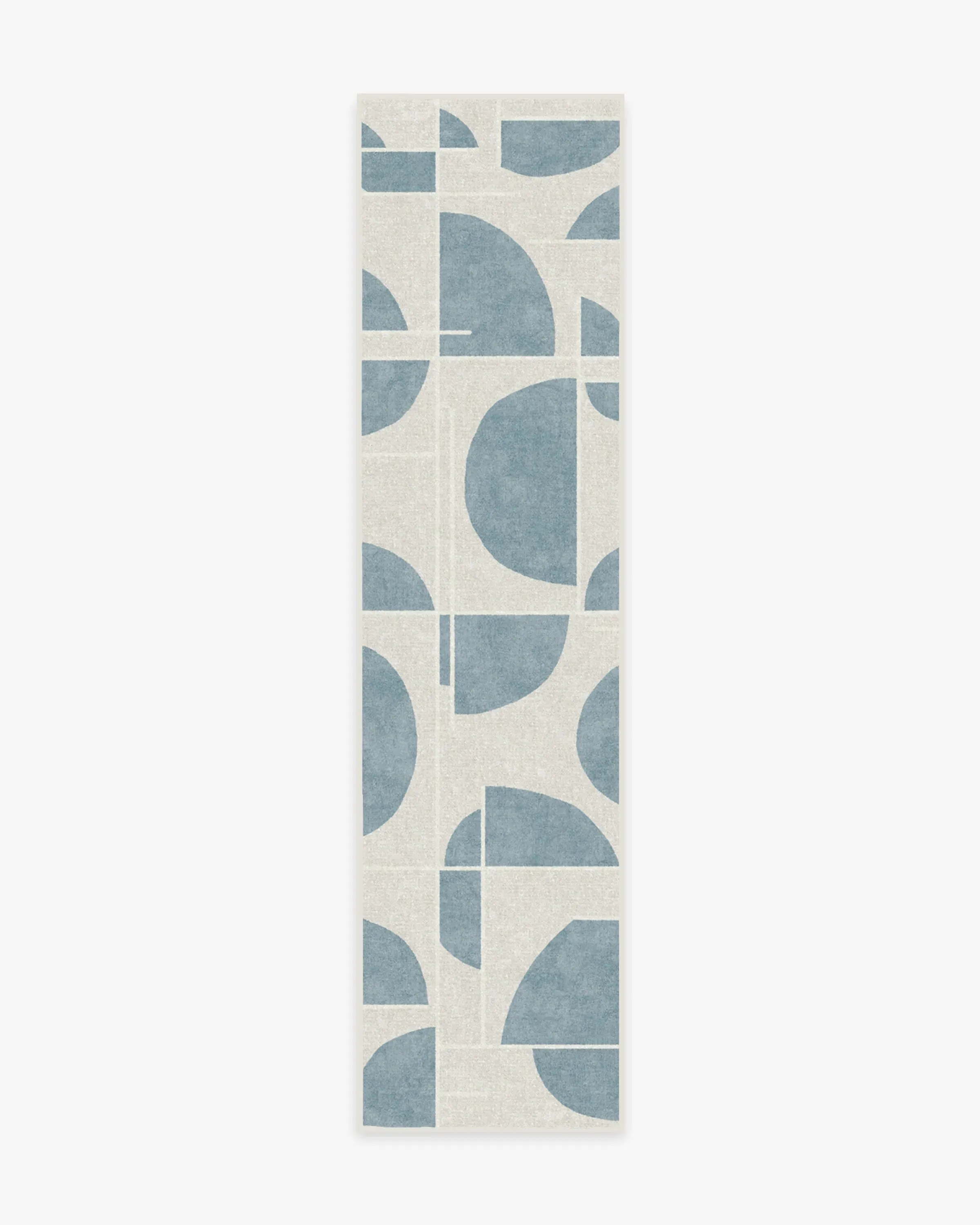 Long Runner Flatwoven Rug Machine Washable - Blue, Chenille