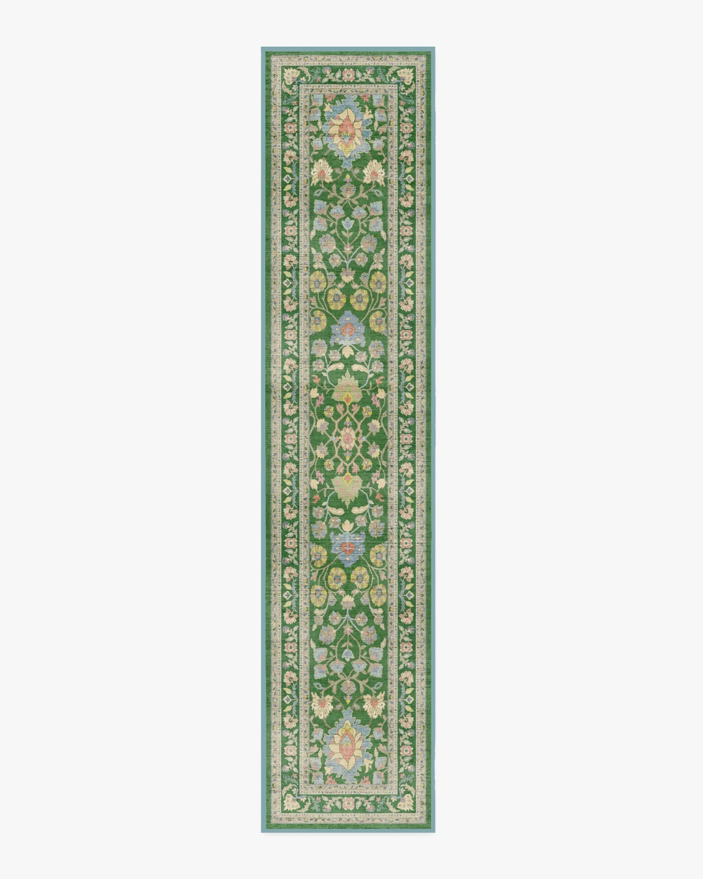 Long Runner Rug Machine Washable - Green
