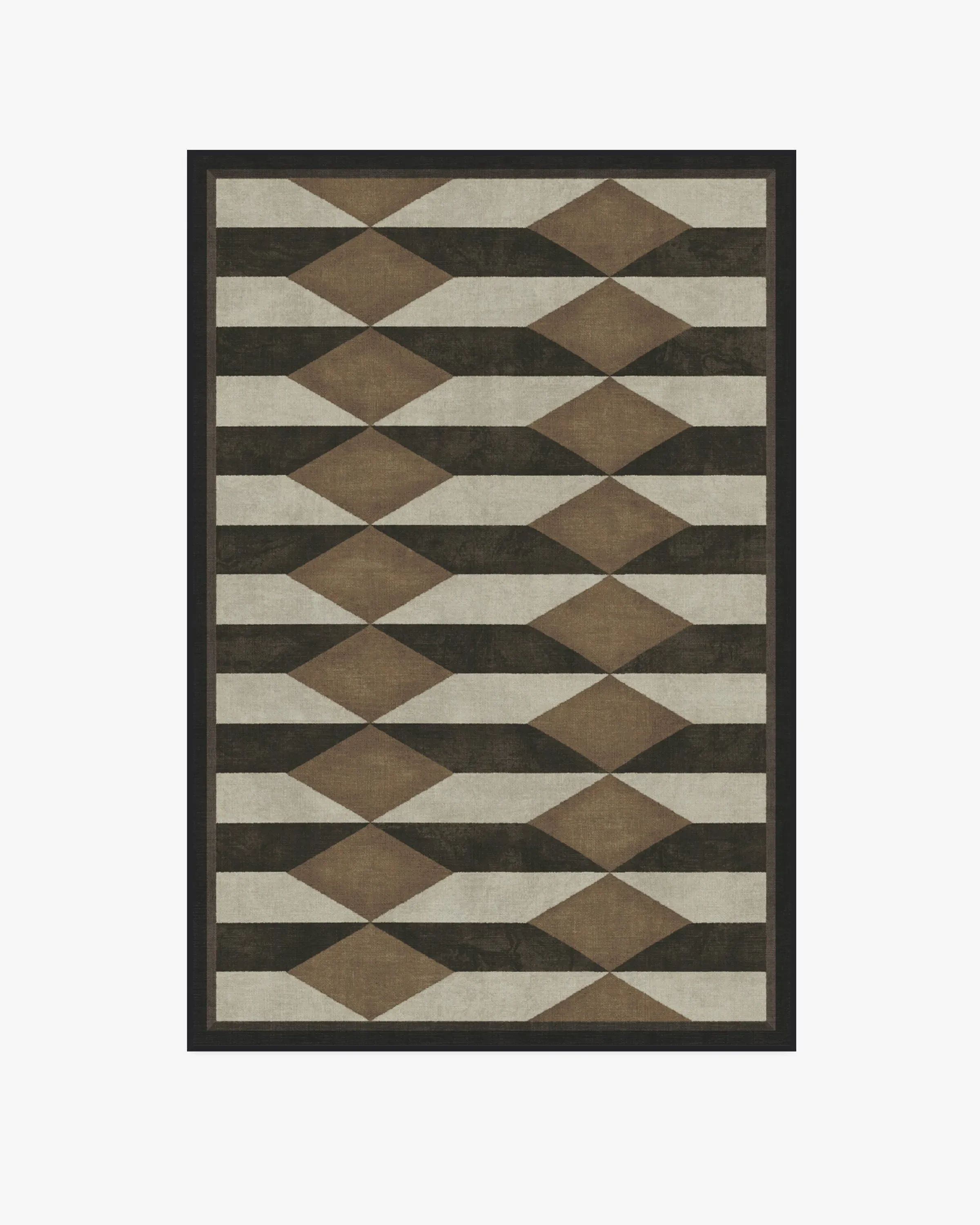 Machine Washable Area Rug - Black & Camel