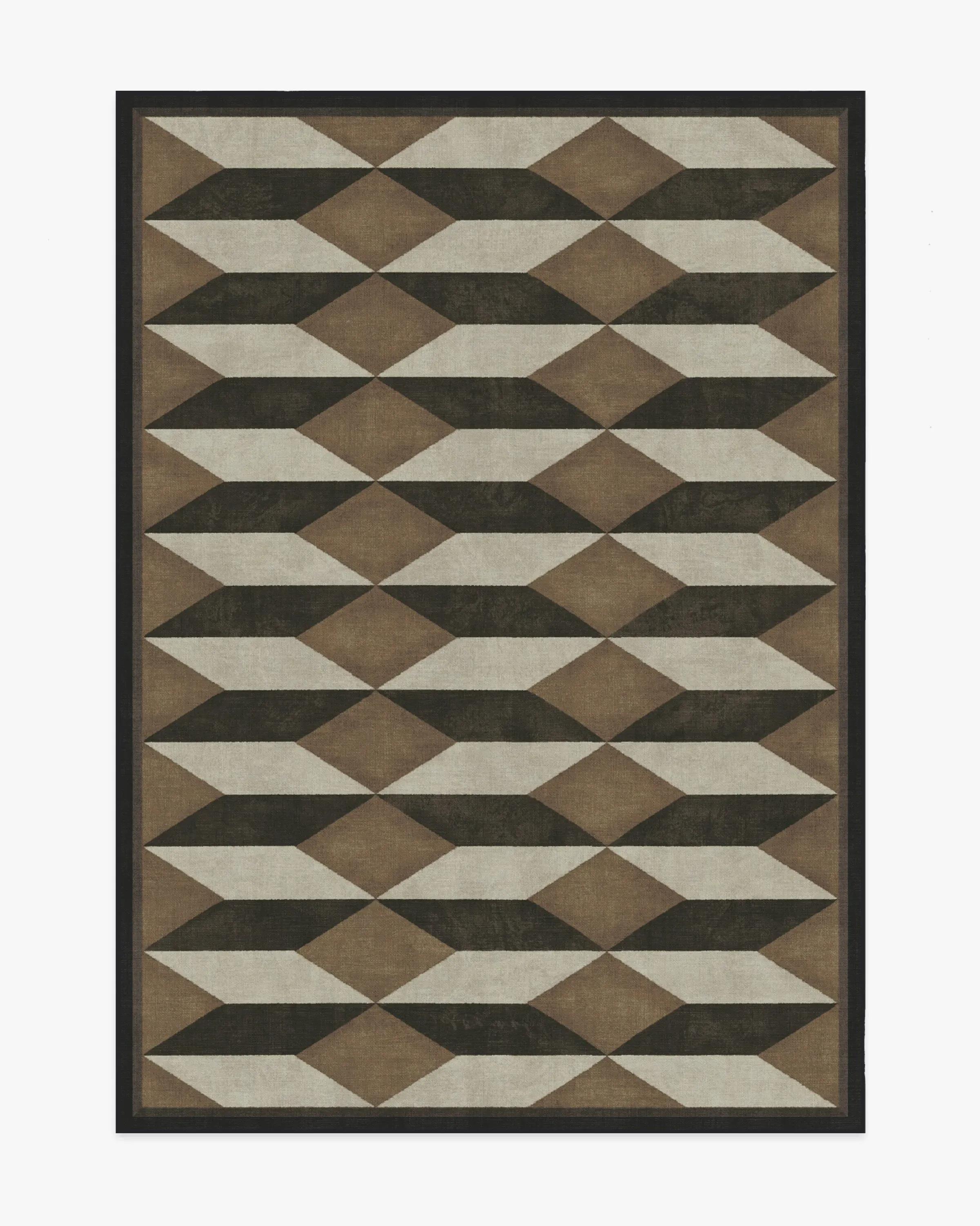 Machine Washable Area Rug - Black & Camel