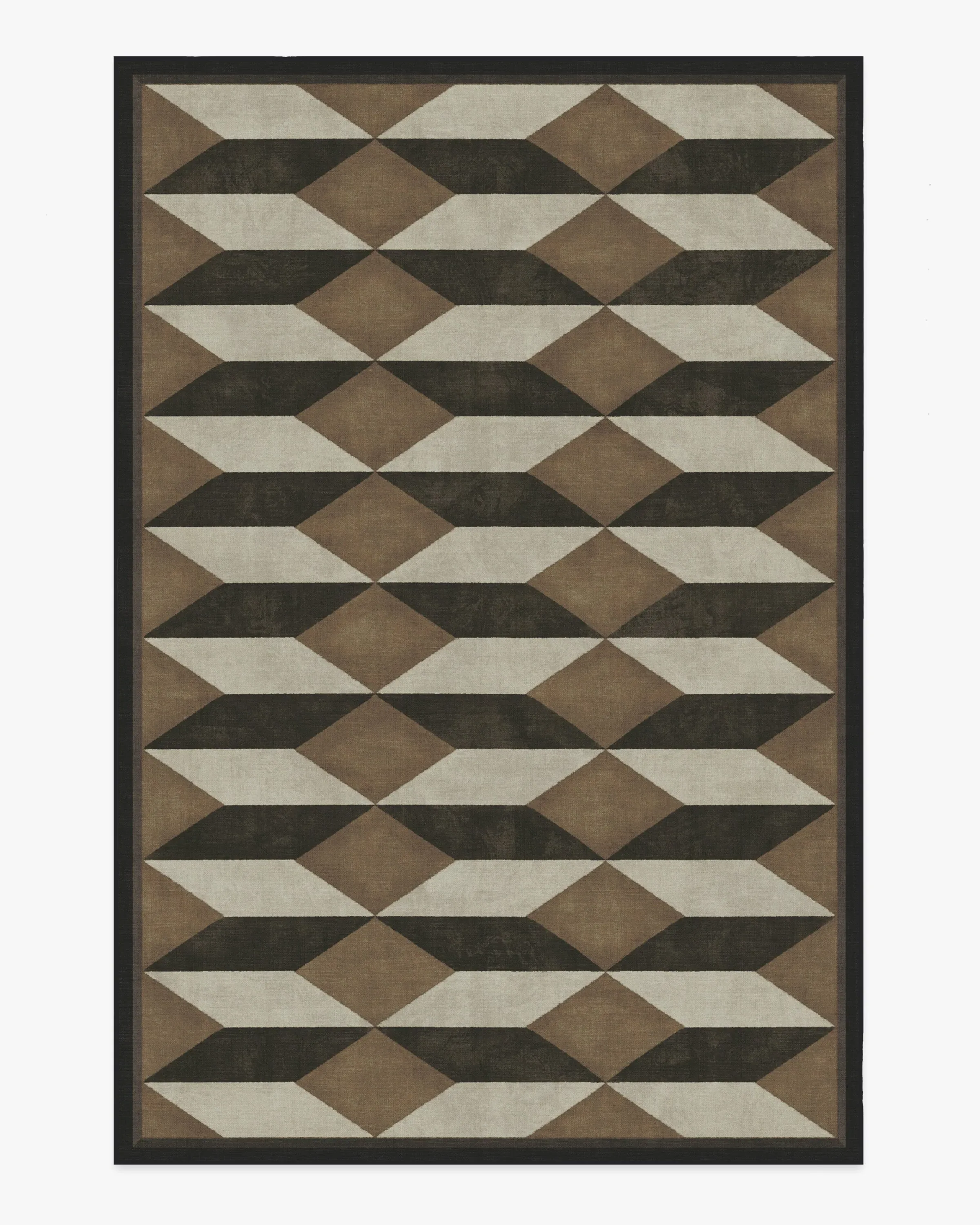 Machine Washable Area Rug - Black & Camel