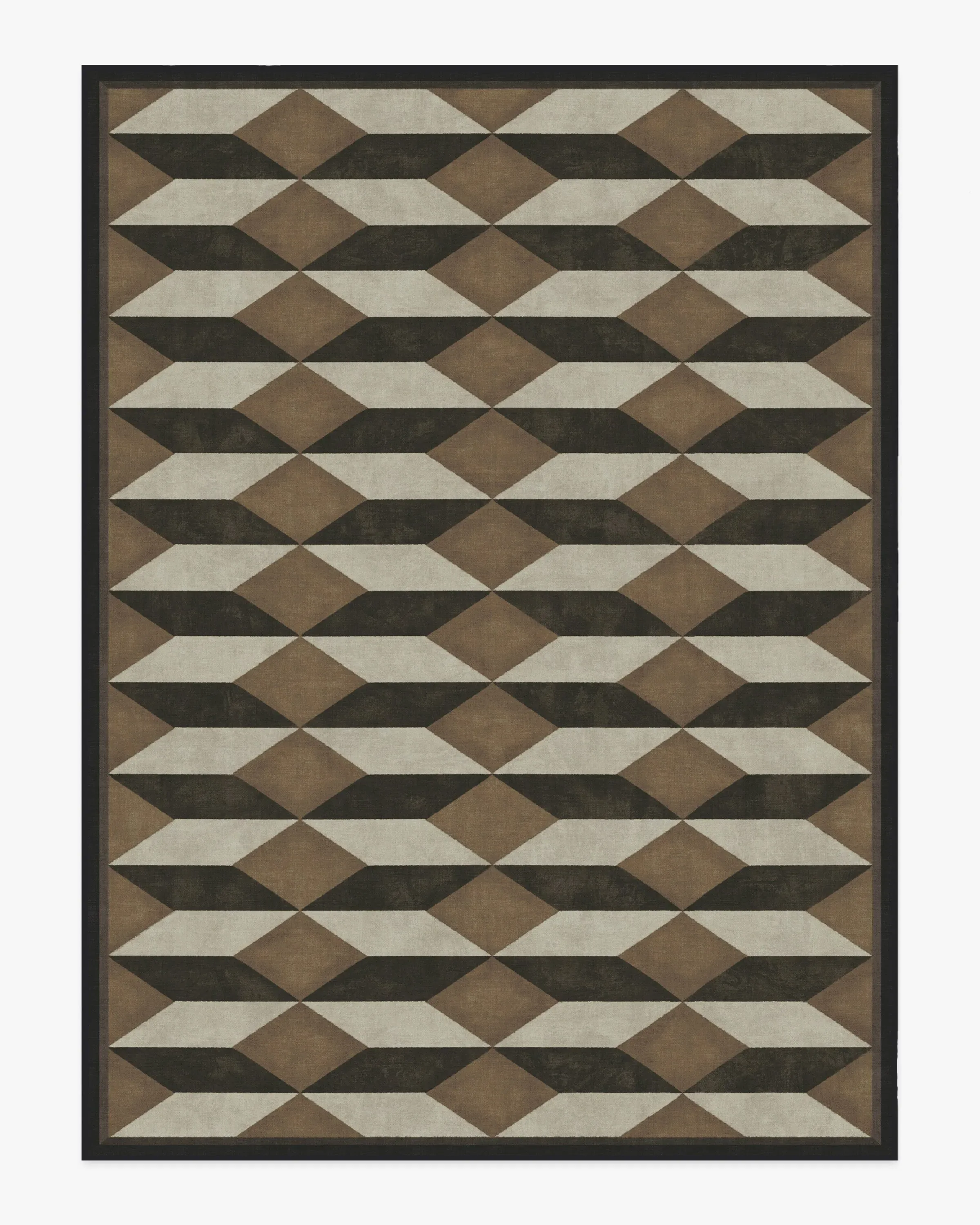 Machine Washable Area Rug - Black & Camel