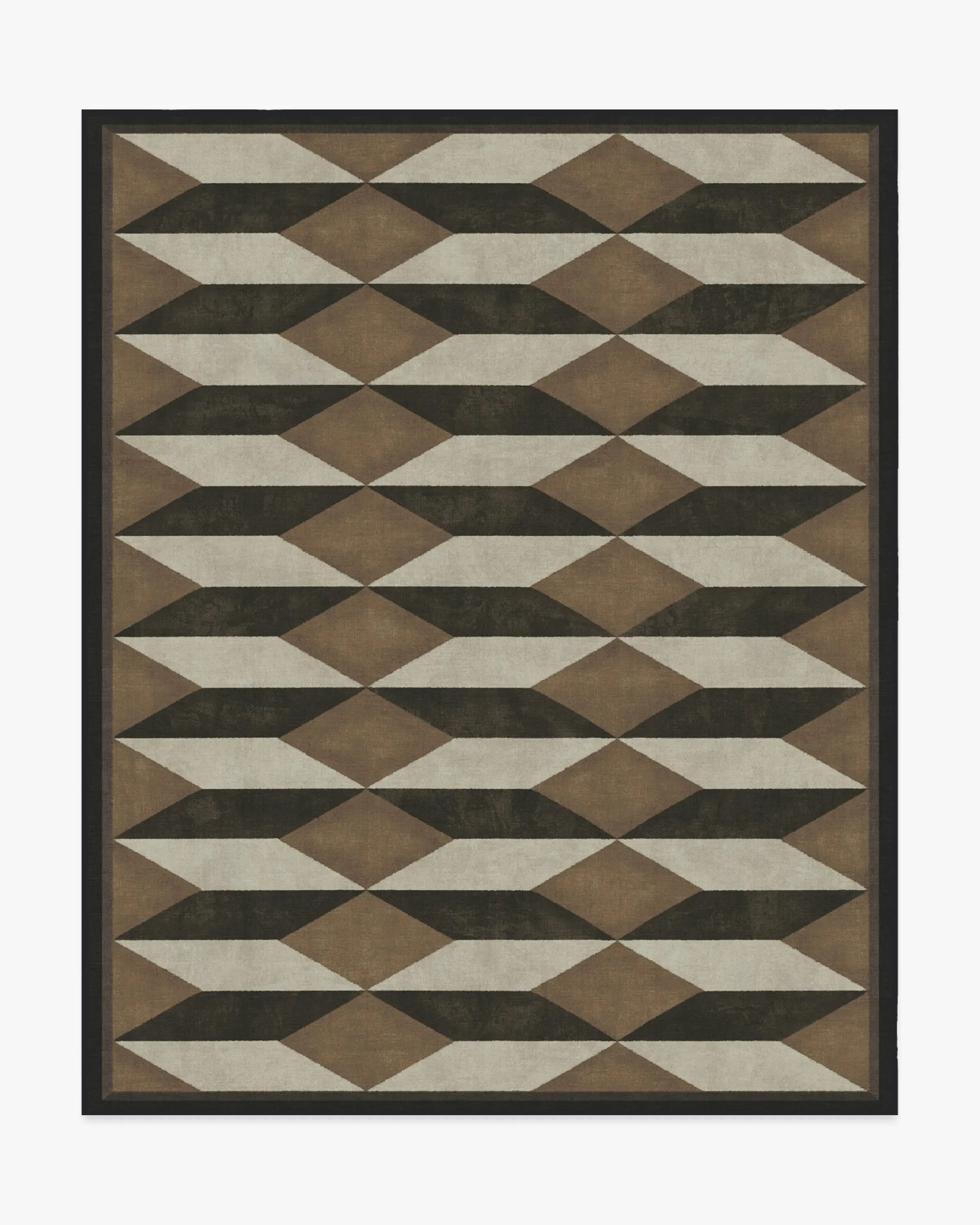 Machine Washable Area Rug - Black & Camel