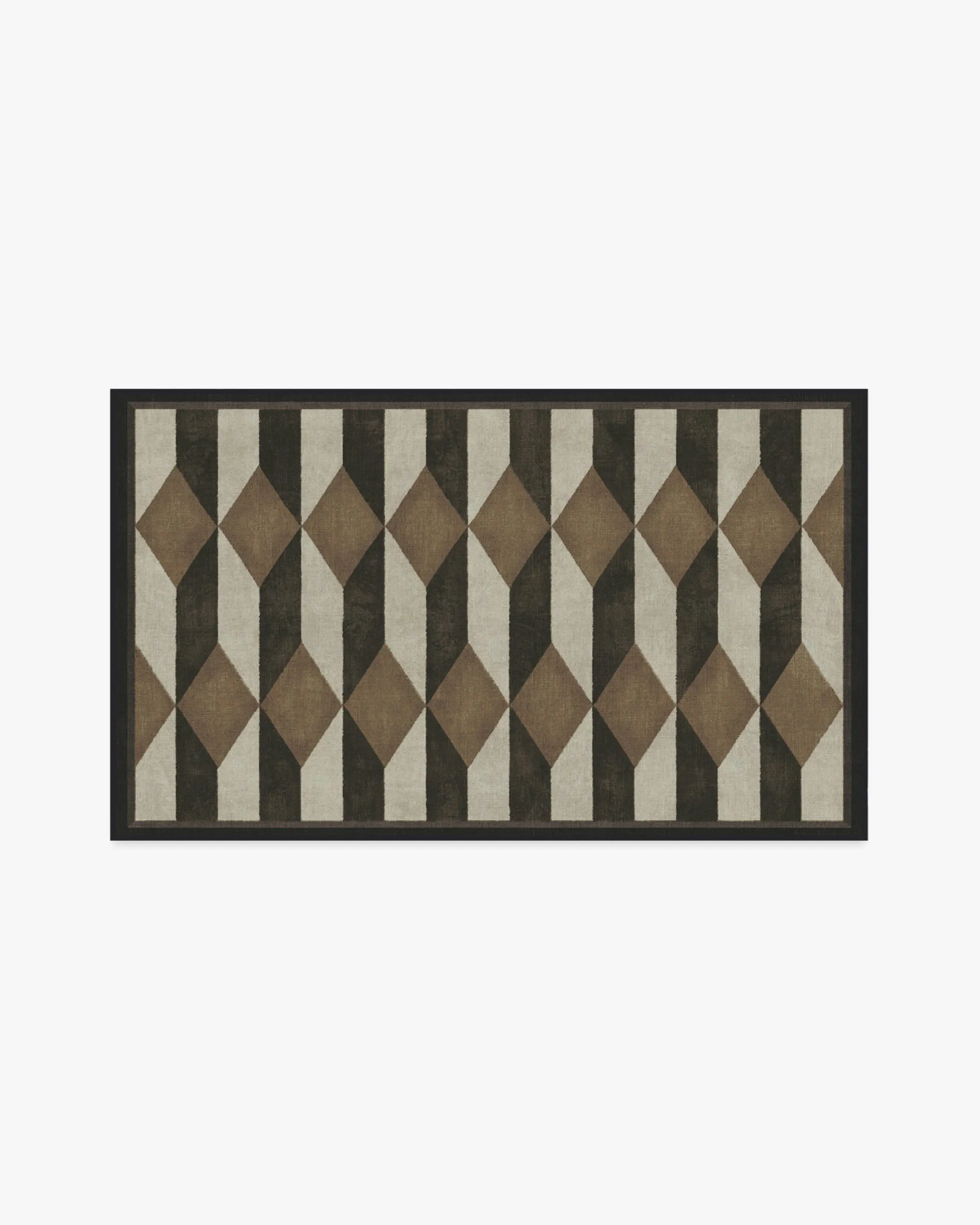 Machine Washable Area Rug - Black & Camel